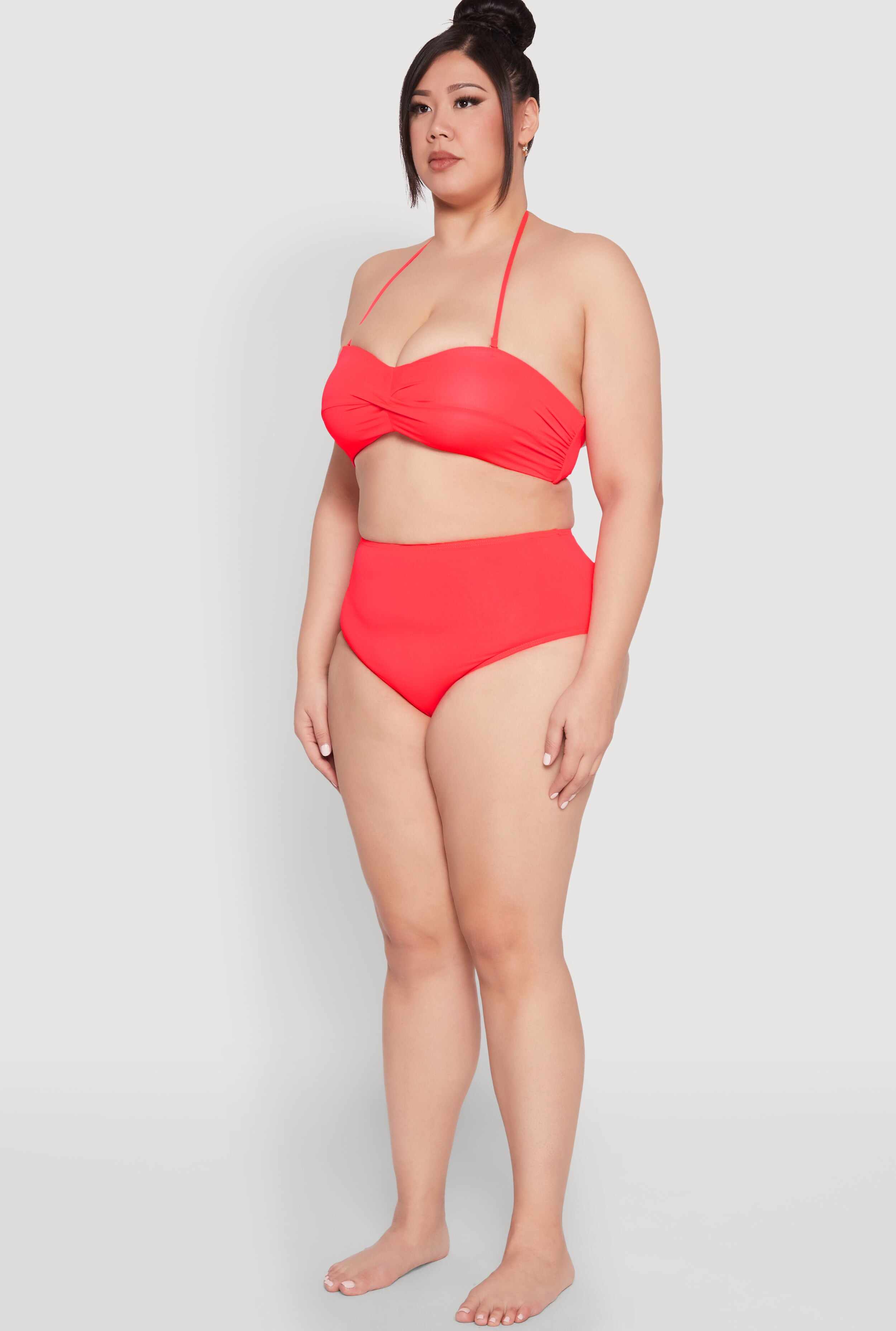 Plus Size Twist Front Swim Bikini Top