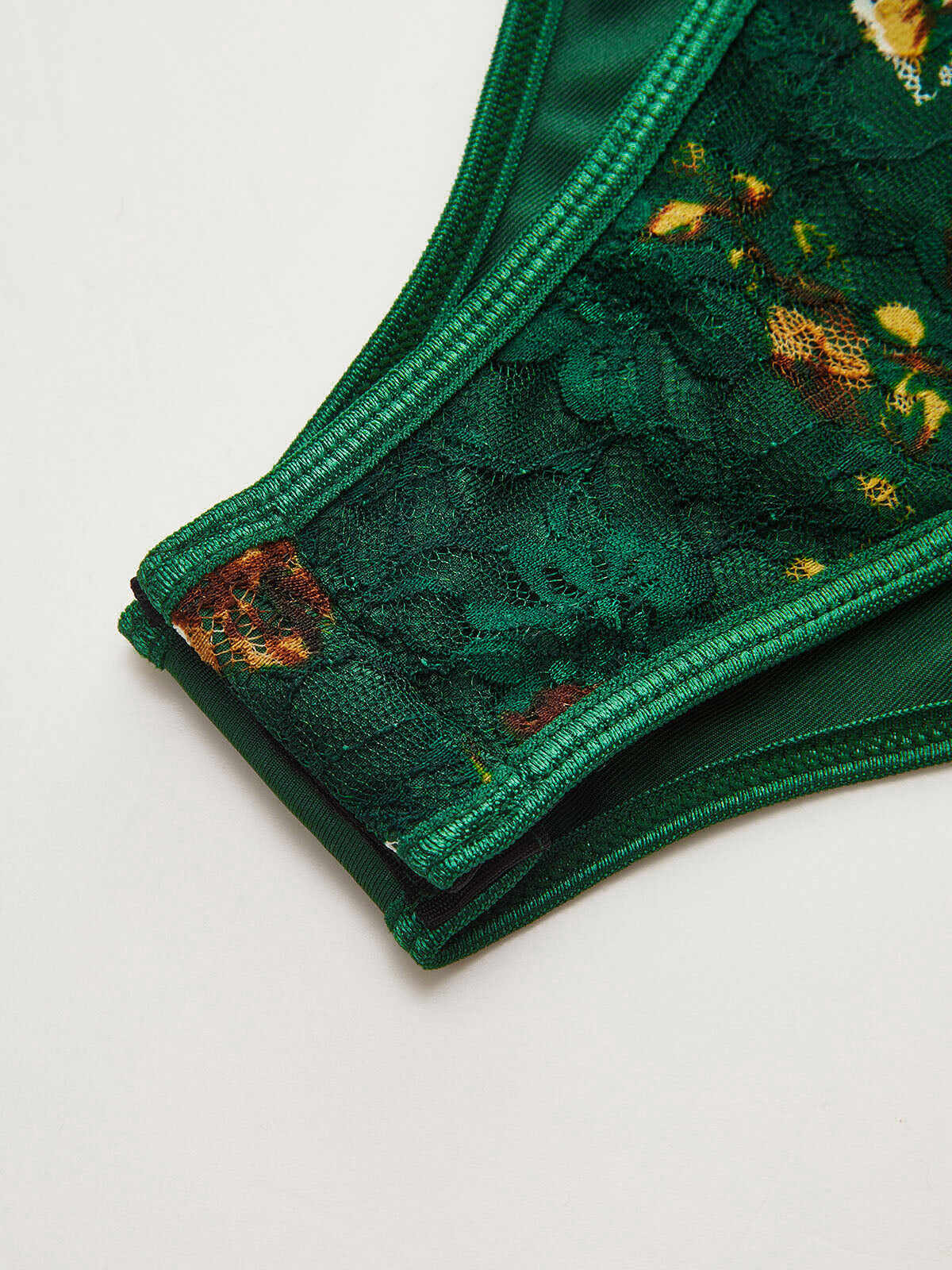 Floral Print Embroidery Bustier Corset Bodysuit