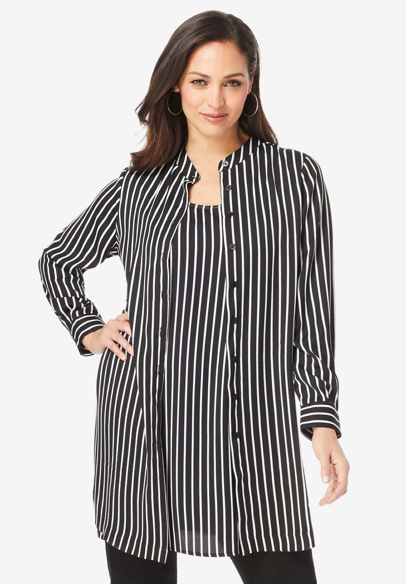Georgette Button Front Tunic
