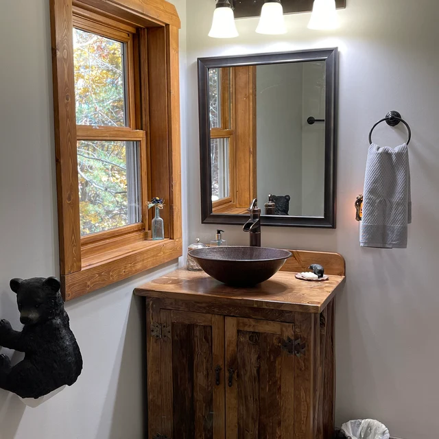 Rustic LOG Bathroom Vanity - 30