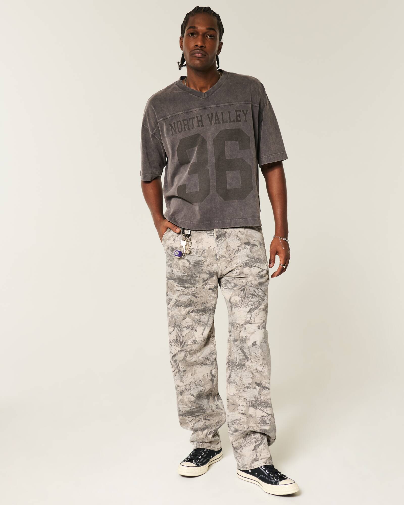 Medium Wash Skater Baggy Jeans