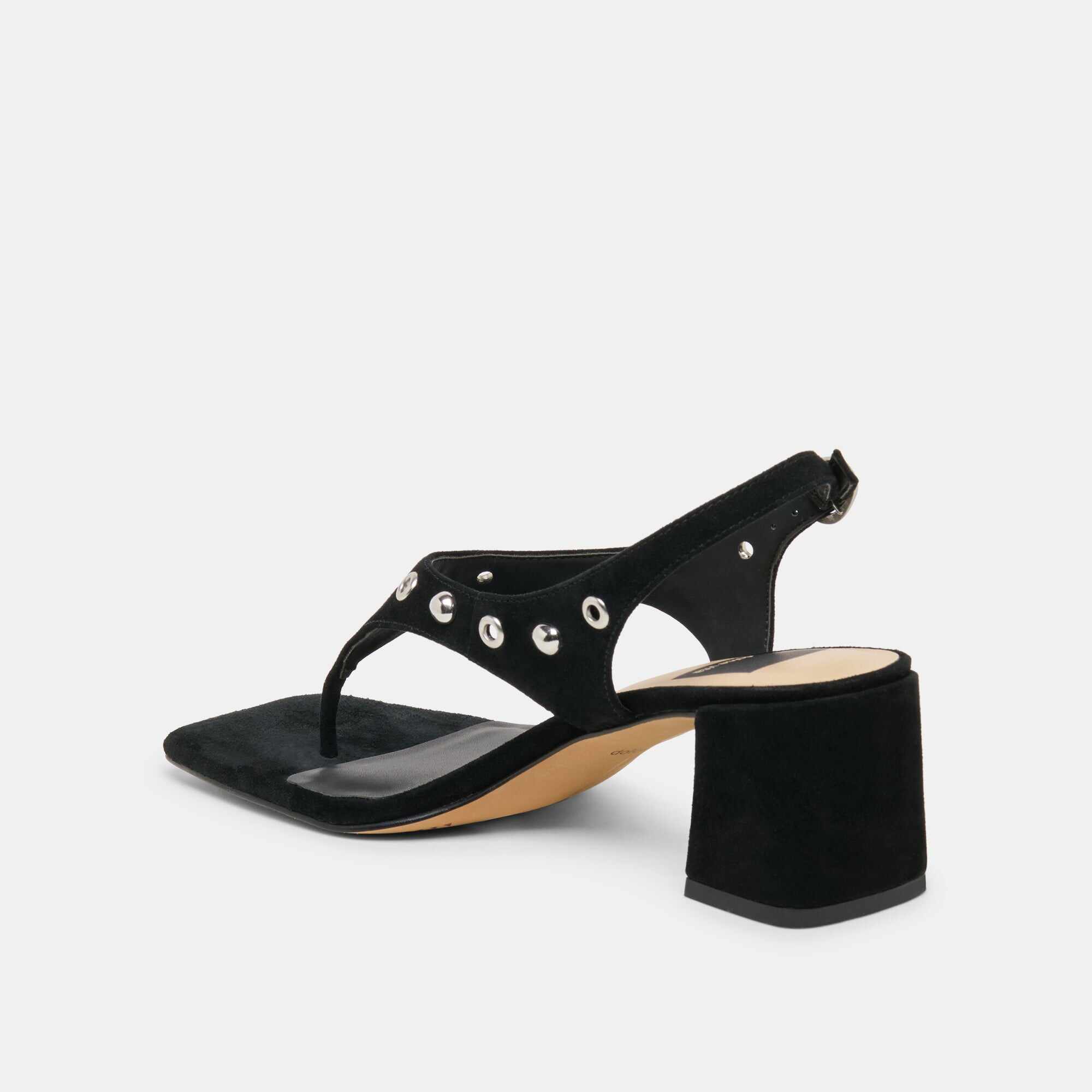 YVES STUD HEELS ONYX SUEDE