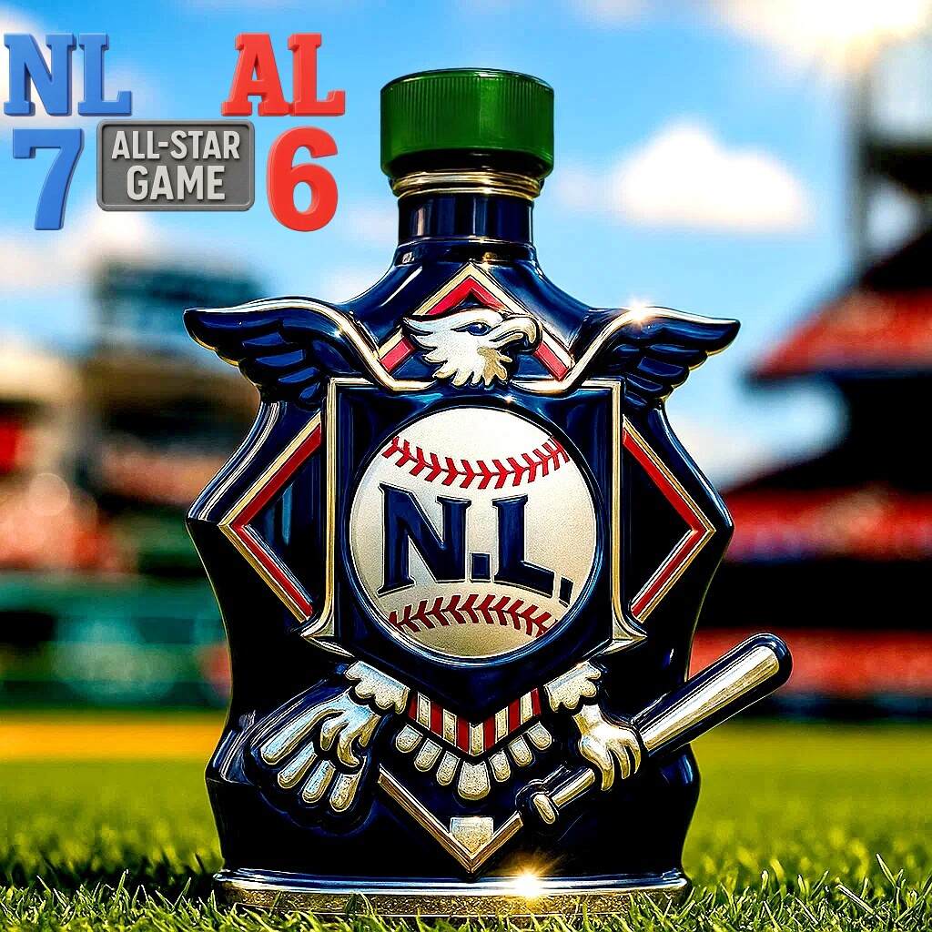 MLB All-Star Game Whiskey Bottle