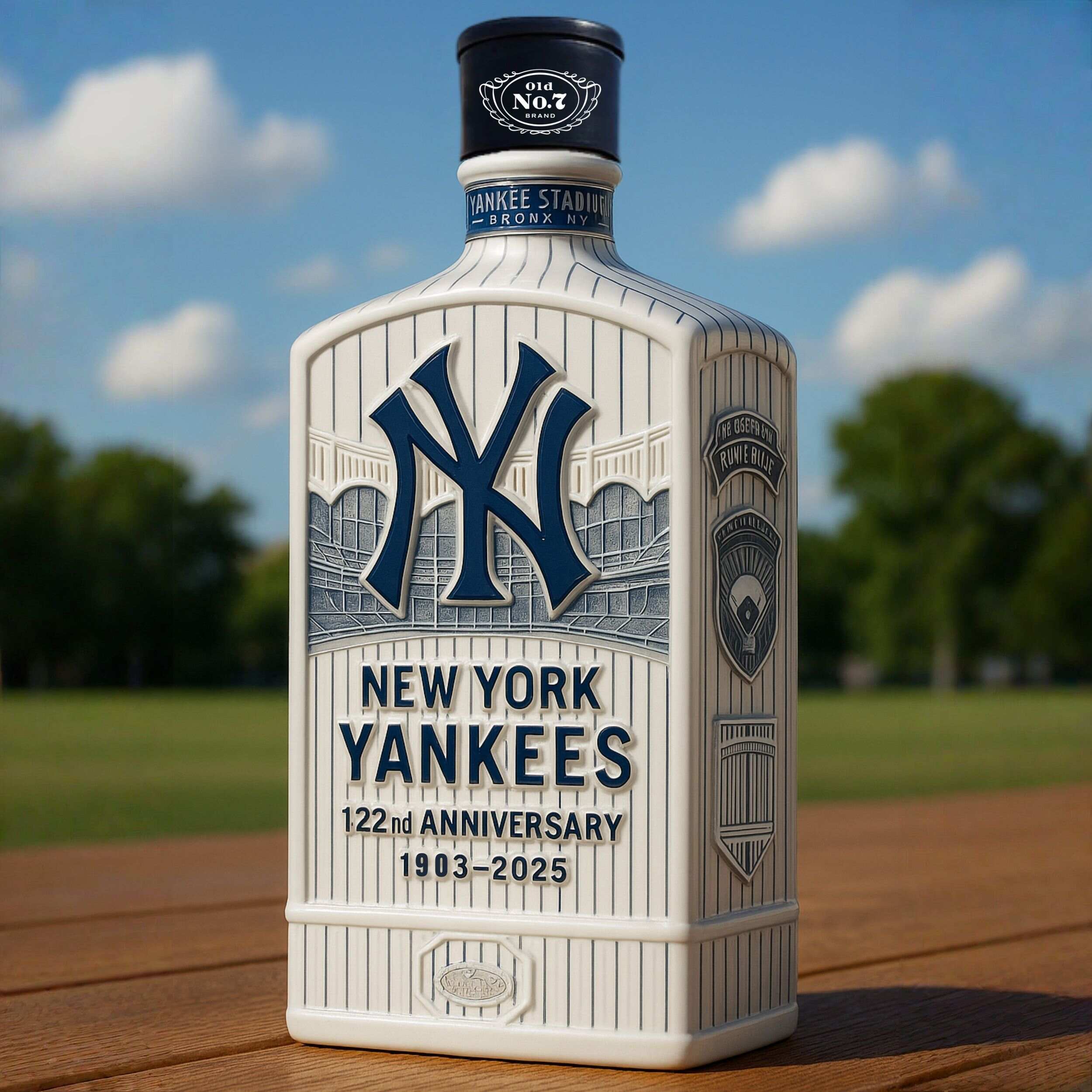 New York Yankees 122nd Anniversary Whiskey Bottle