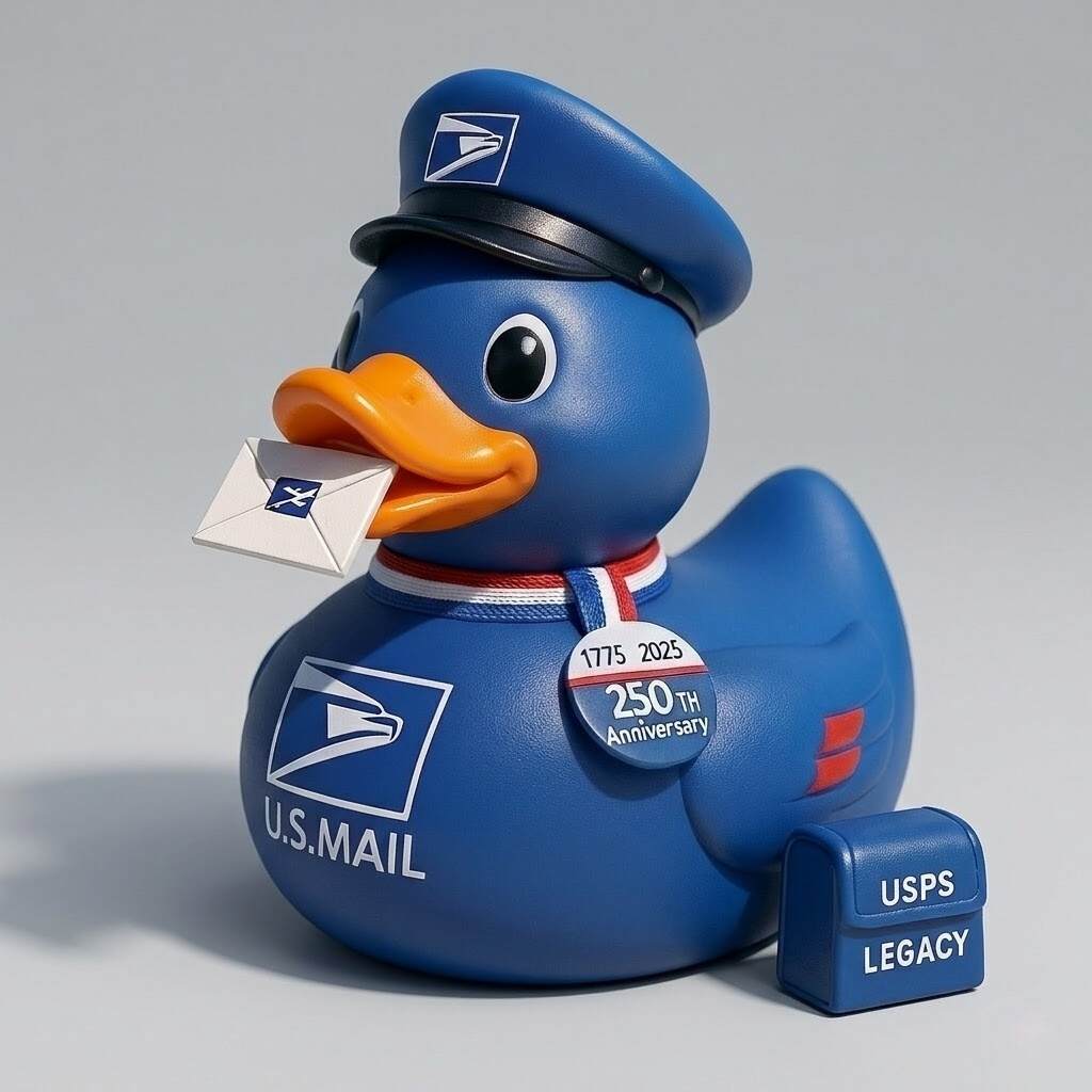 USPS 250th Anniversary Mail Carrier Duck (1775–2025)