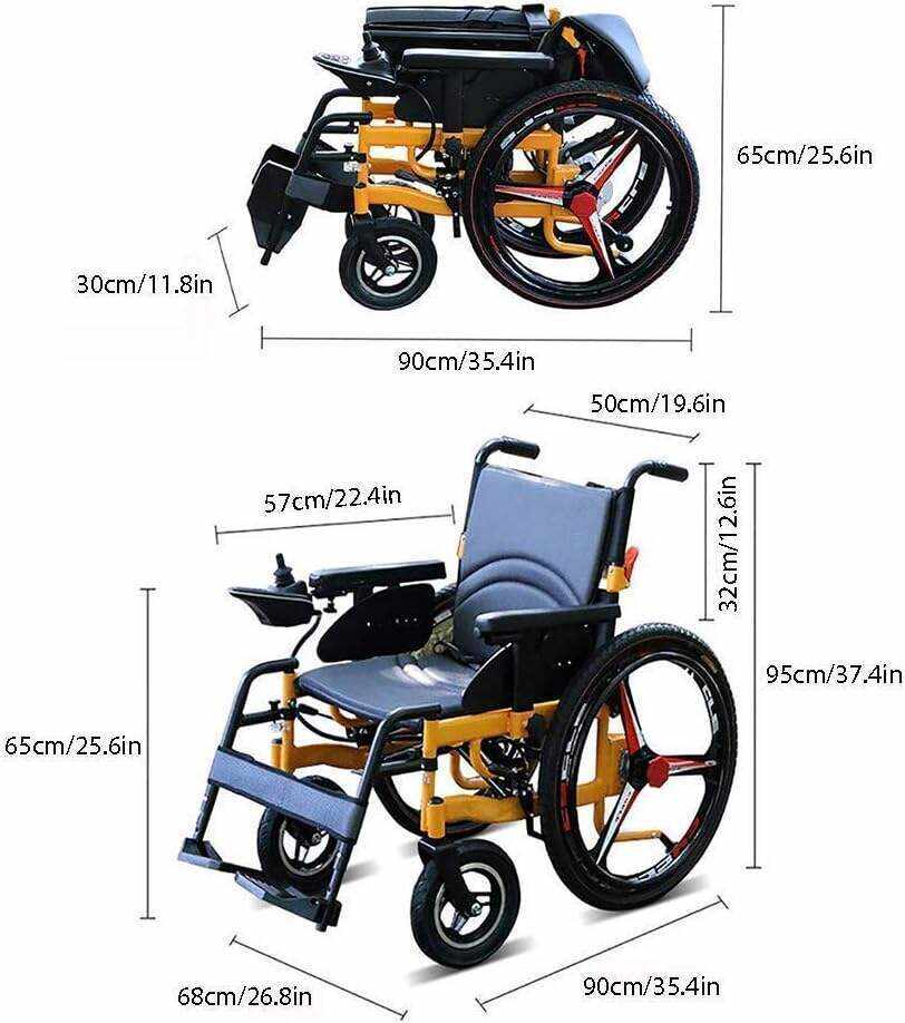 Wheelchairs Walking Aaid Electric Portable Folding Wheelchair Foldable Power Compact Mobility Aid Wheel Chair Lightweight Portable Medical Scooter