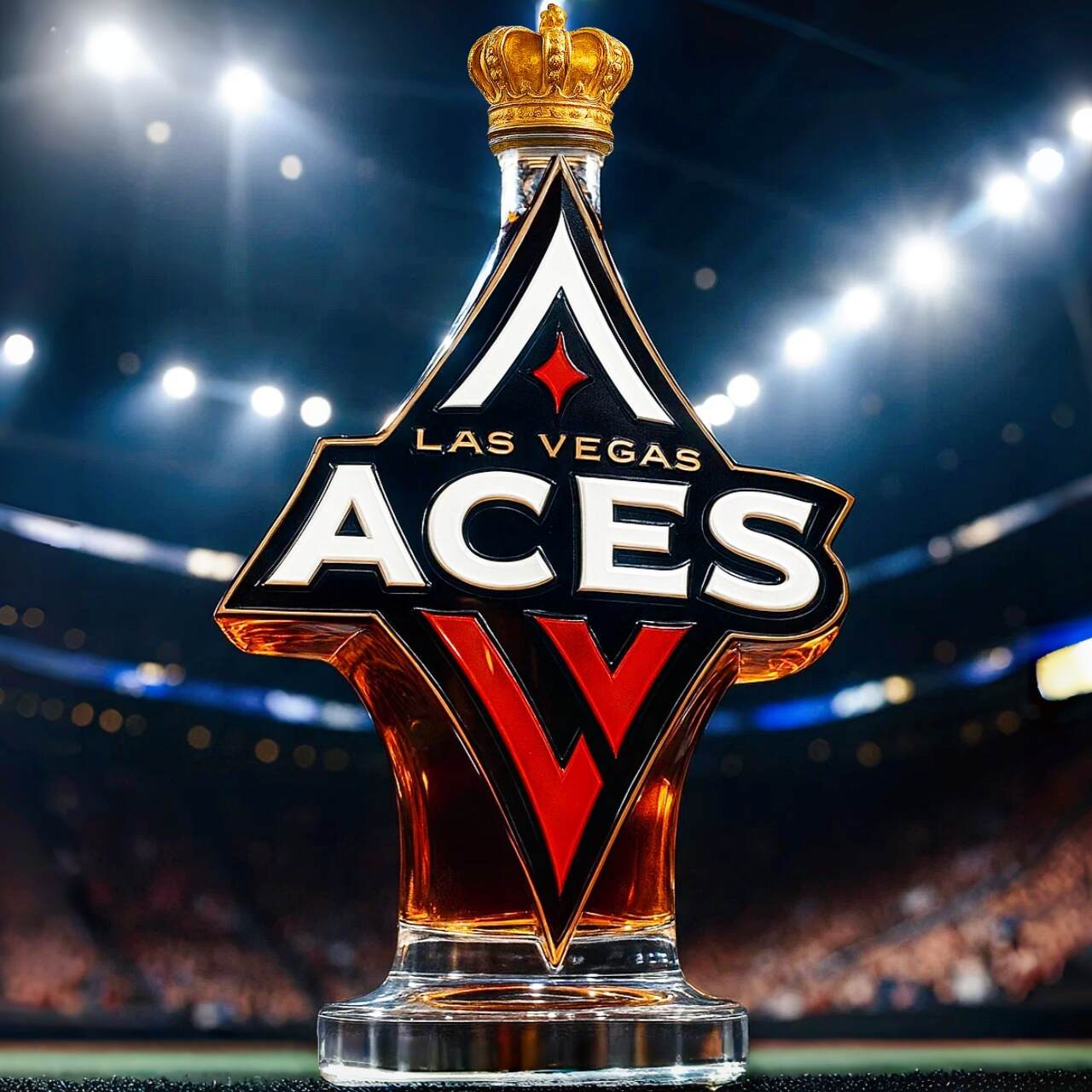 Las Vegas Aces Whiskey Bottle