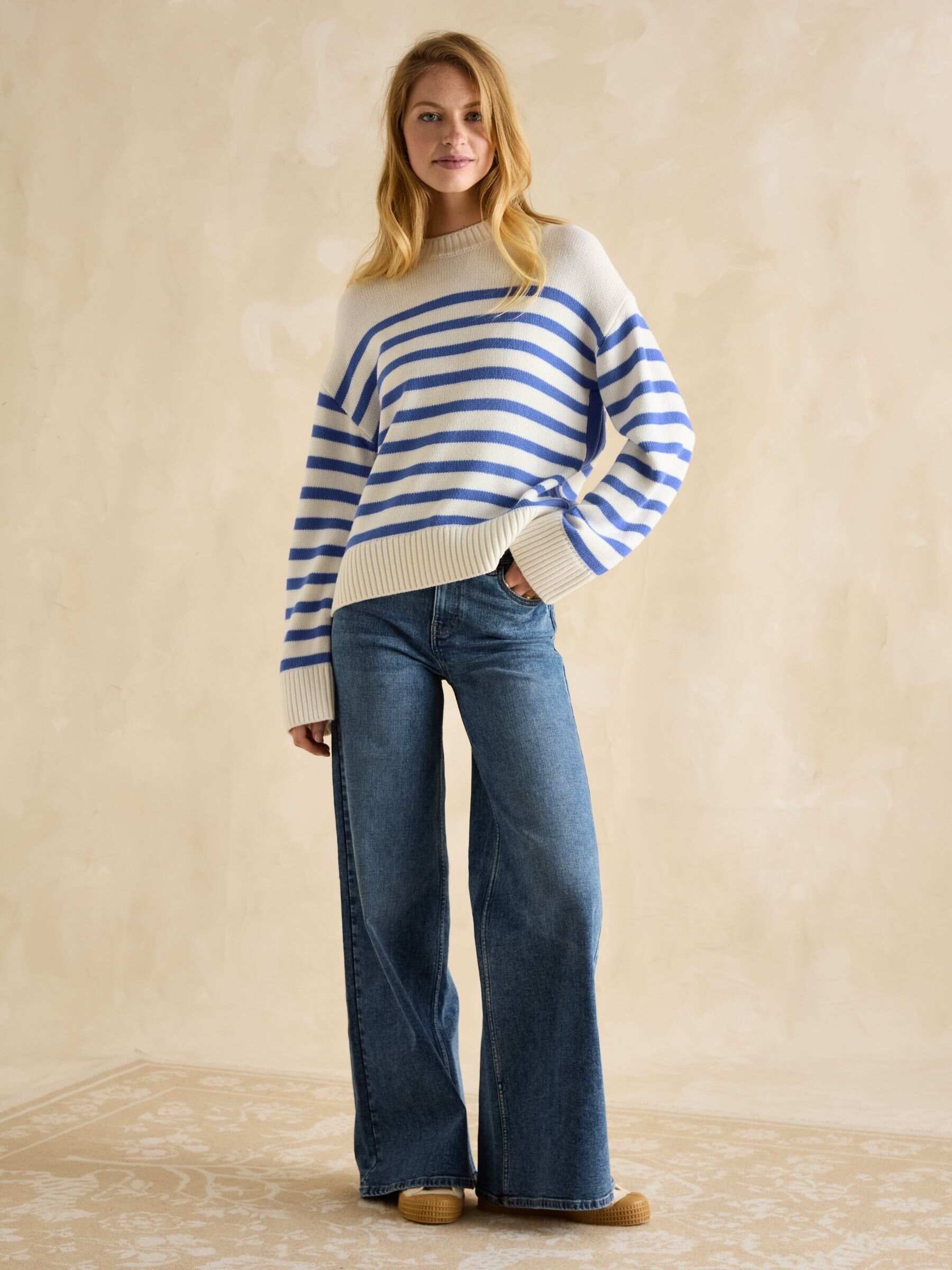 Blue Stripe Jumper With Side Panels