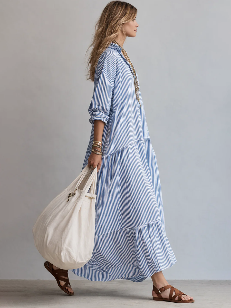 🔥Summer Arrivals🌟Women's Casual Striped Loose-fitting Dress