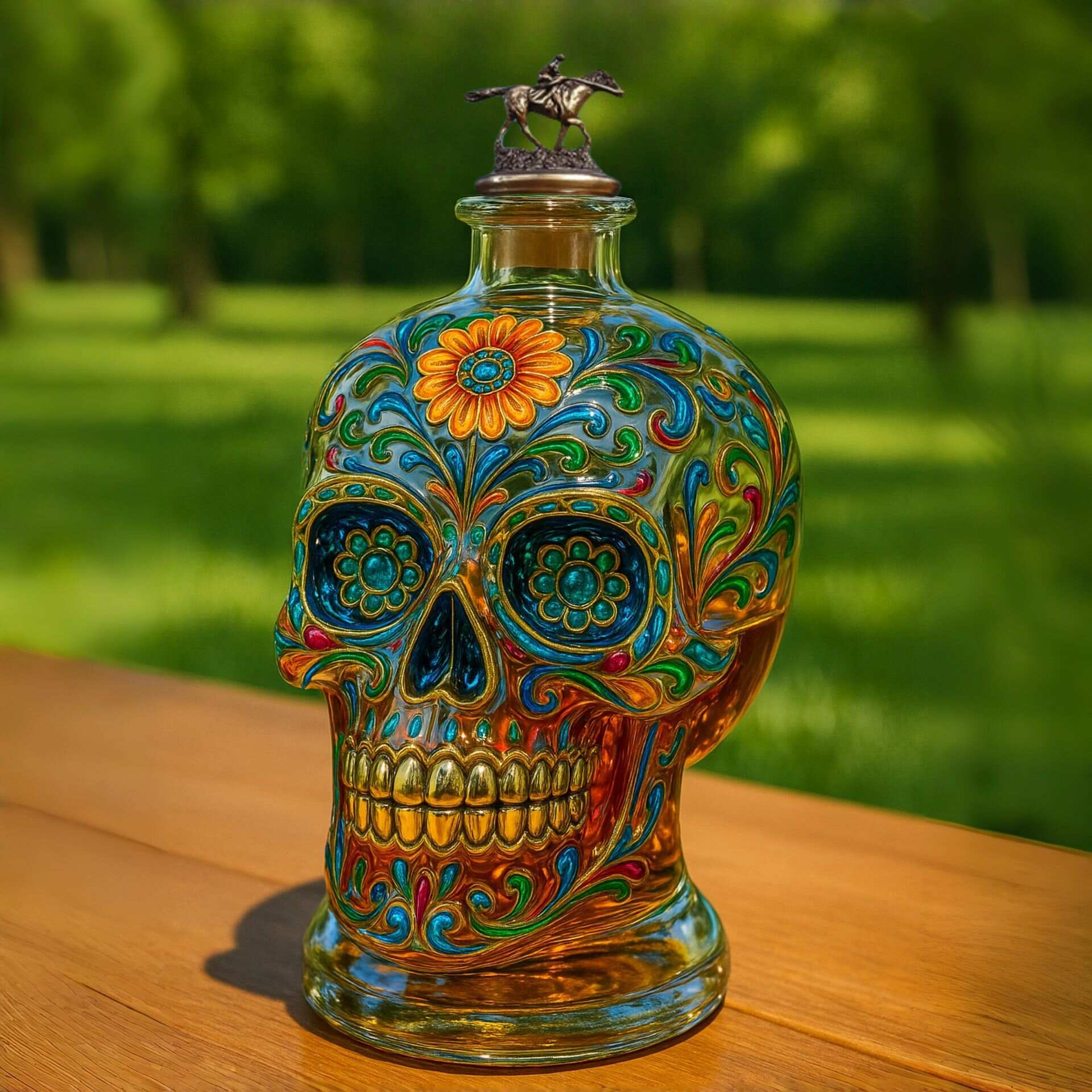 Calavera Whiskey Bottle