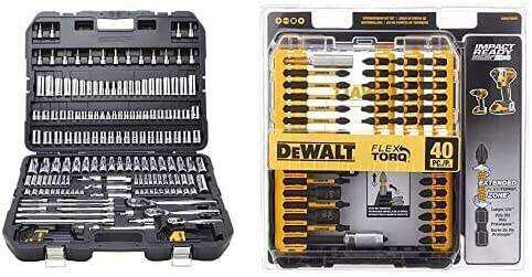 Mechanics Tool Set, SAE and Metric, 1/2, 1/4, 3/8 Drive Sizes, 192-Piece