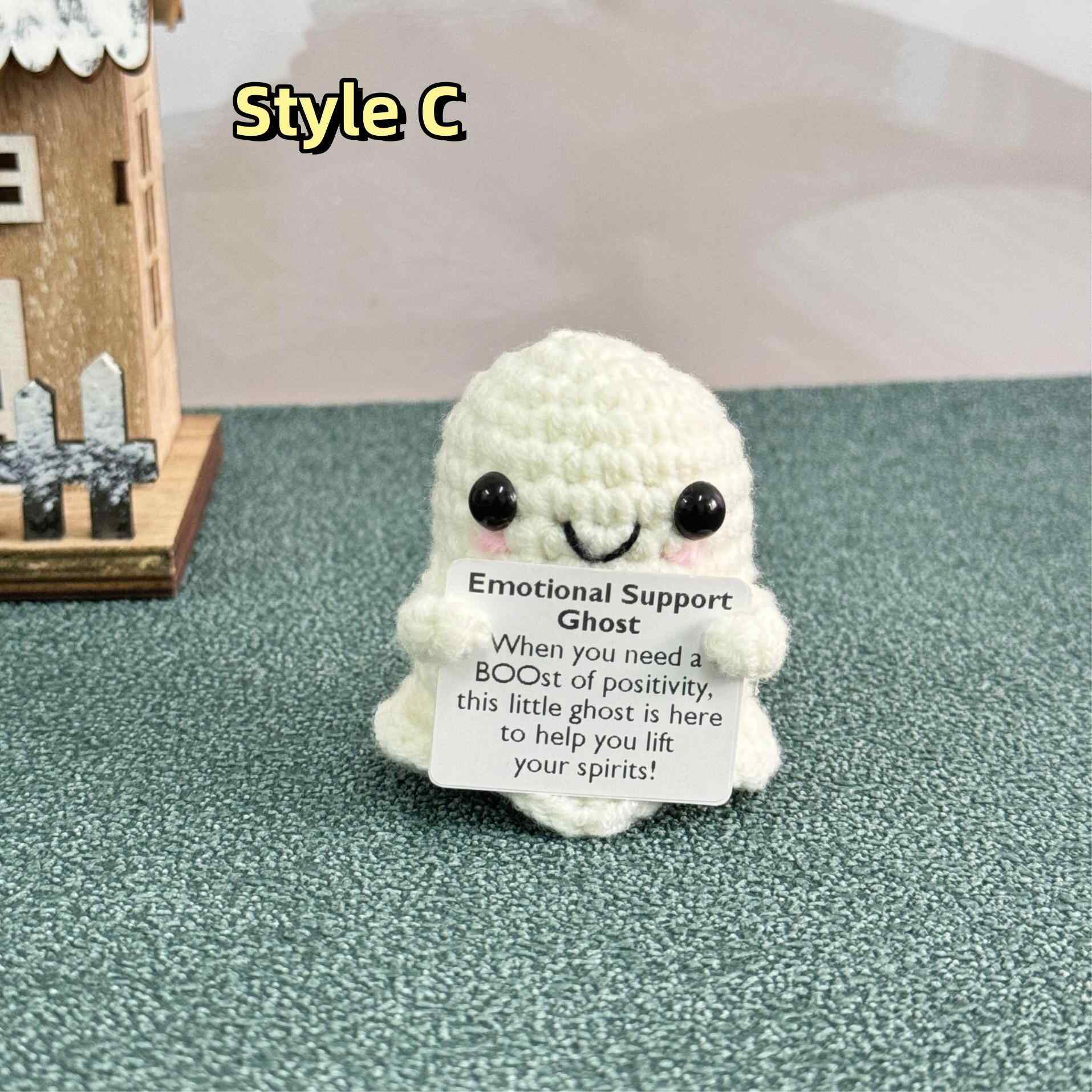 Halloween Crochet Ghost with Pumpkin-Emotional Support Gift