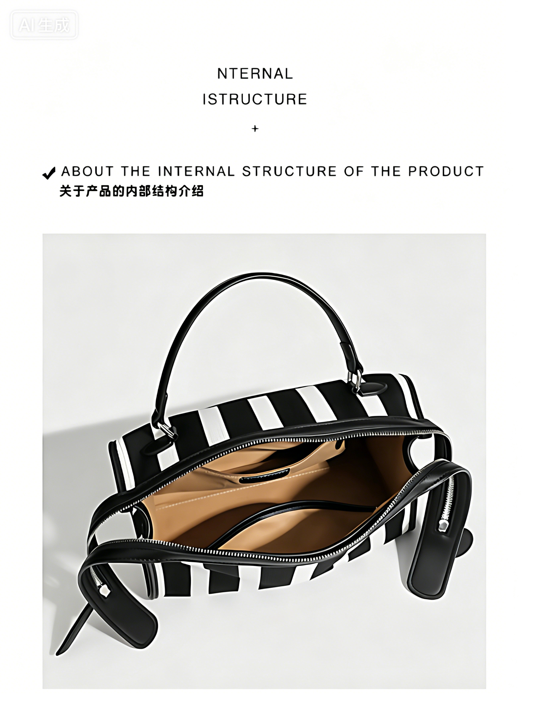 Fashionable womenbang with cowhide and classic design