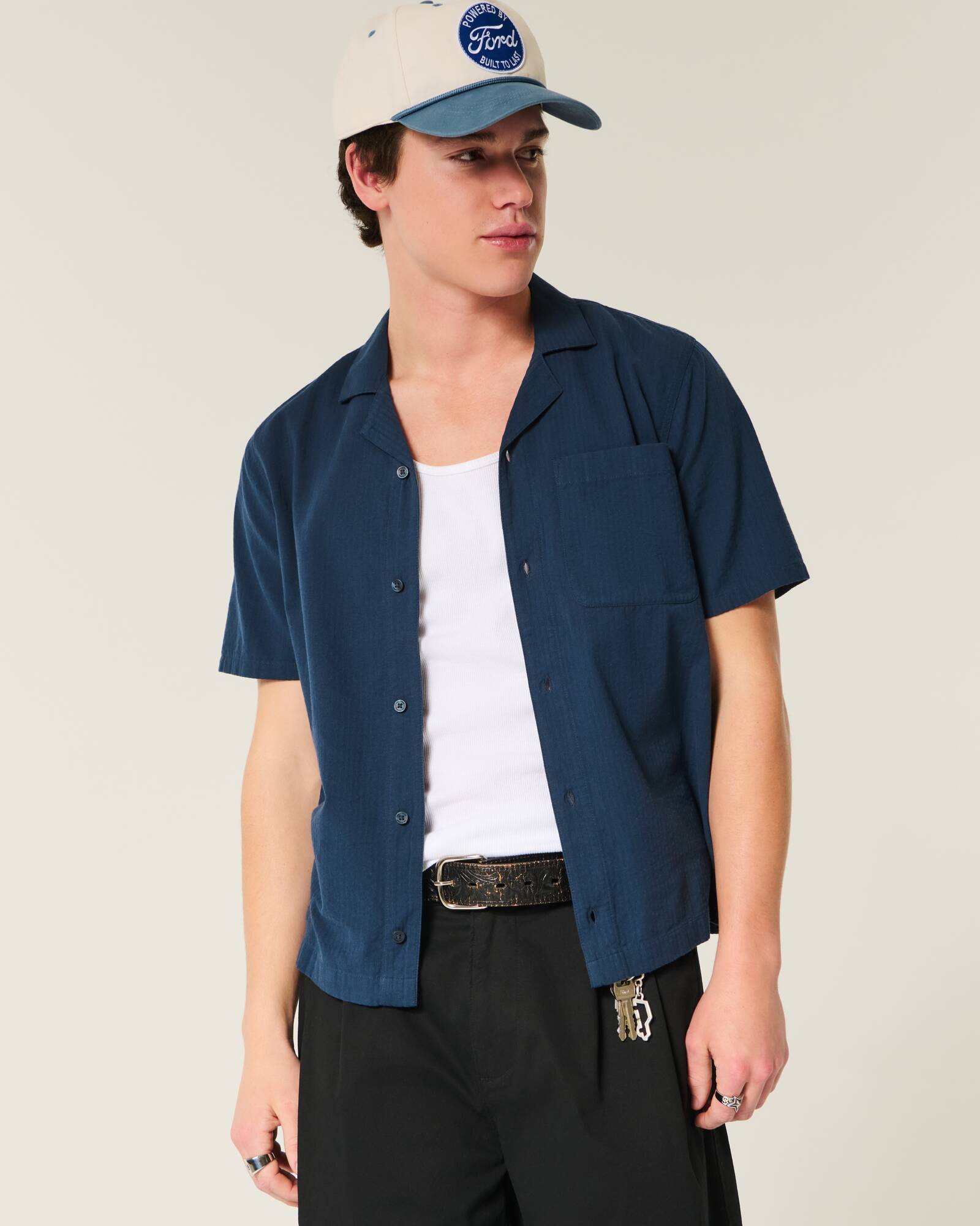 Short-Sleeve Seersucker Shirt