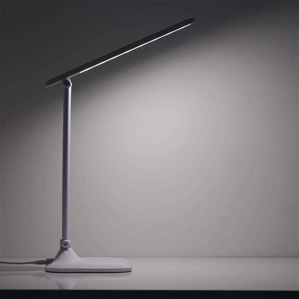 Modern LED Desk Lamp with Touch Control, USB Powered, Adjustable Brightness, Eye-Caring Anti-Blue Light, Polished Finish for Reading & Study, Ergonomic Design for Comfortable Use, Study Desk Lamp | Modern Desk Lamp | Plastic Construction