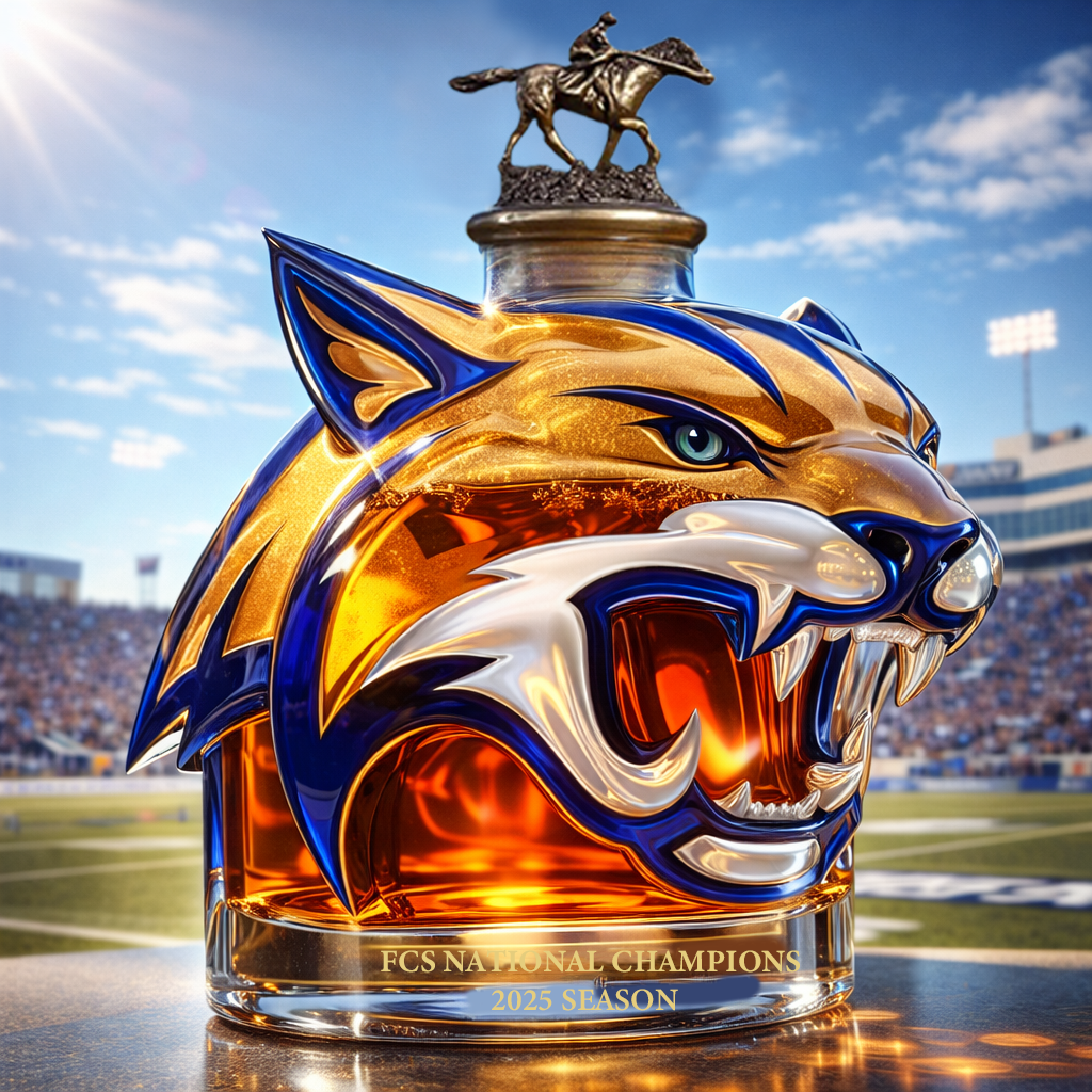 Montana State Bobcats FCS Champion Whiskey Bottle