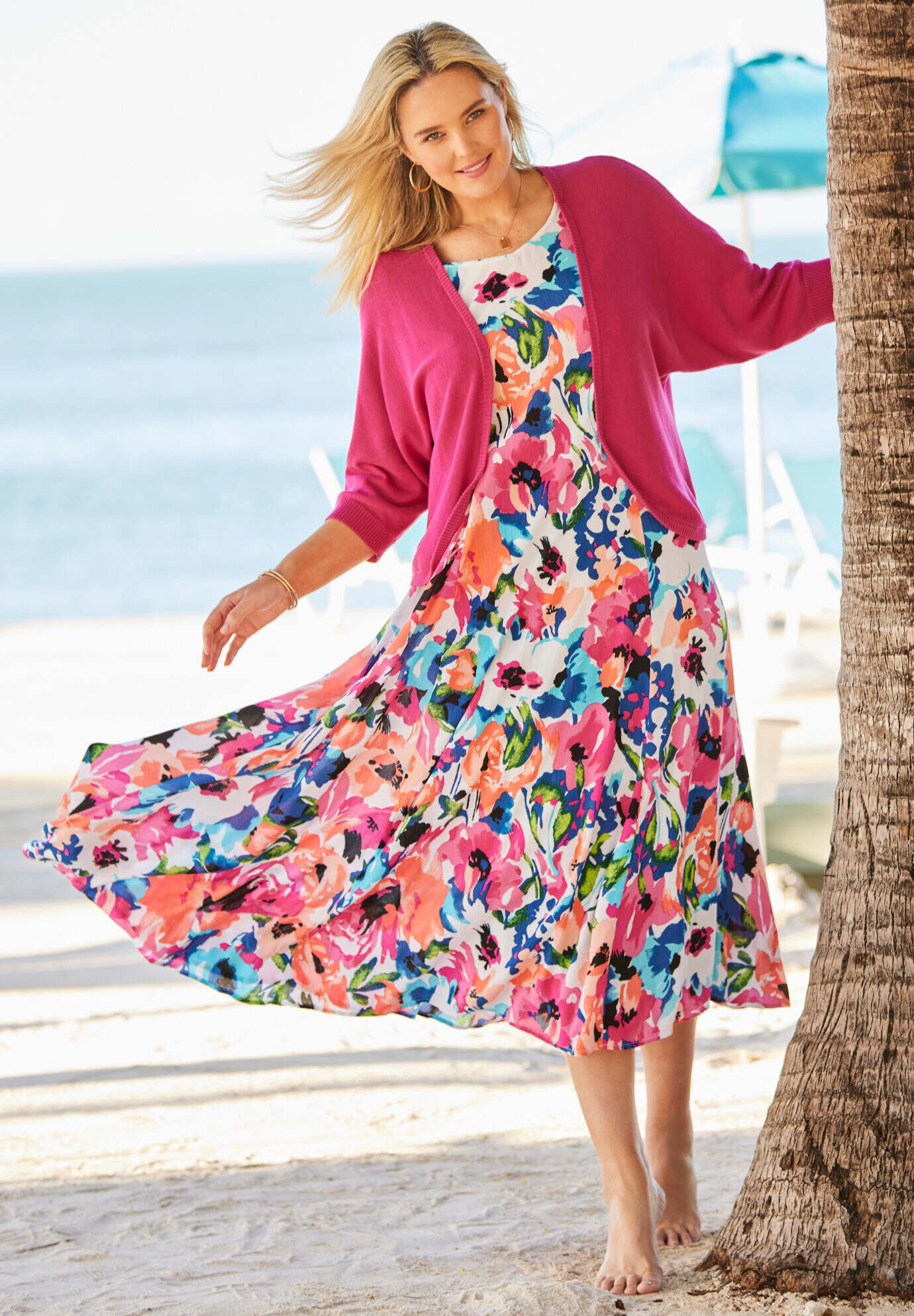 Short-Sleeve Crinkle Dress