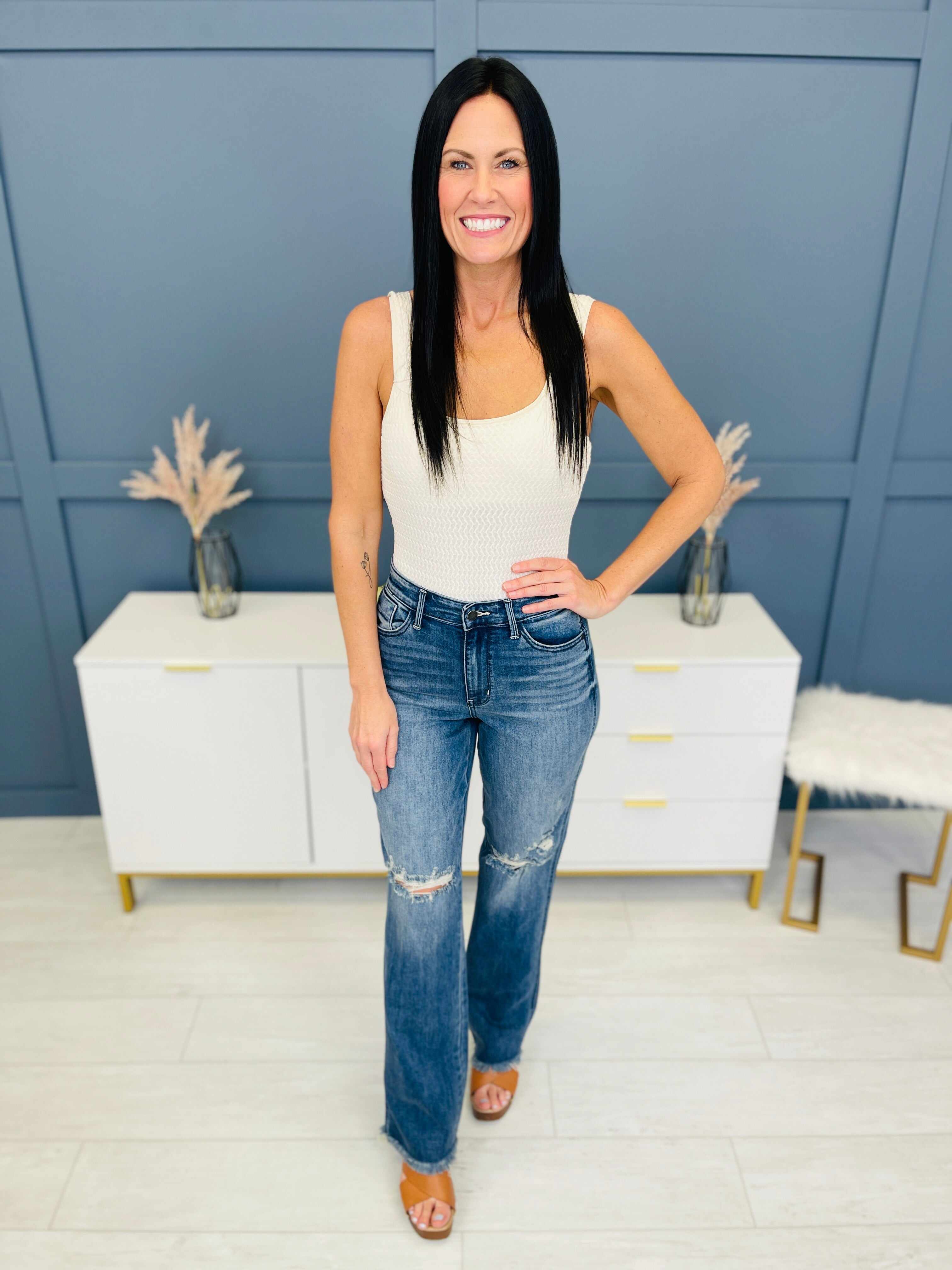 REG/CURVY Straight Up Wide Leg Straight Jeans