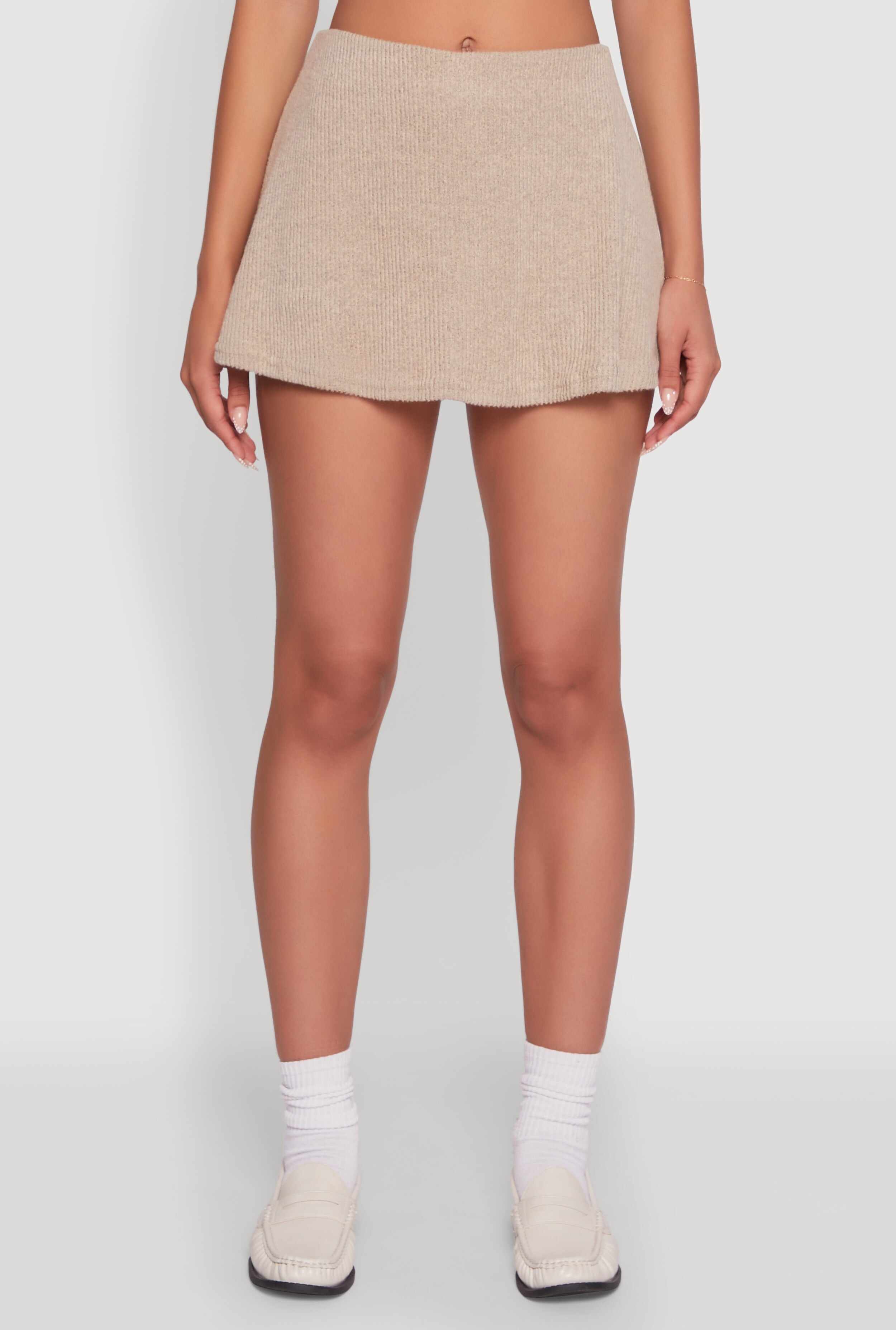 Brushed Rib Knit Skort