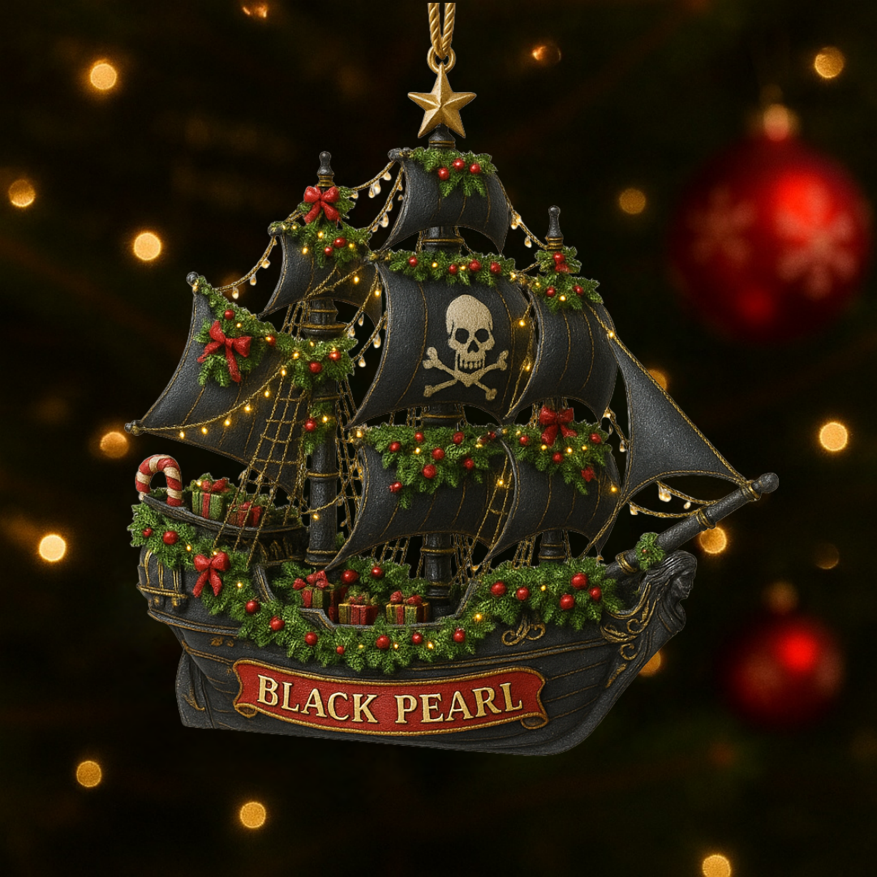 Black Pearl Christmas Ornament