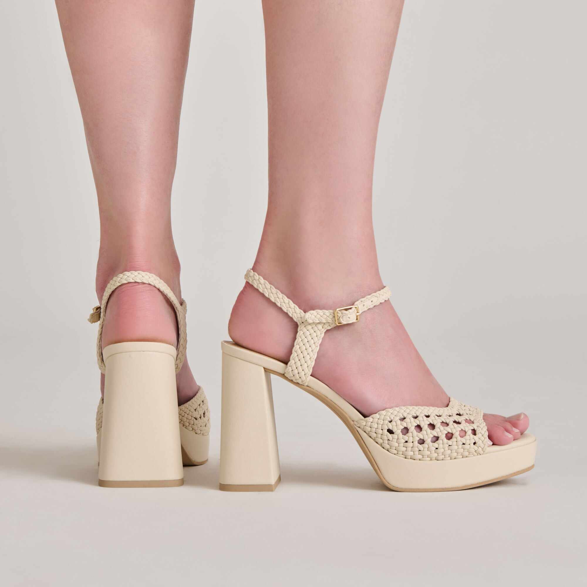 PEYTEN HEELS CREME WOVEN STELLA