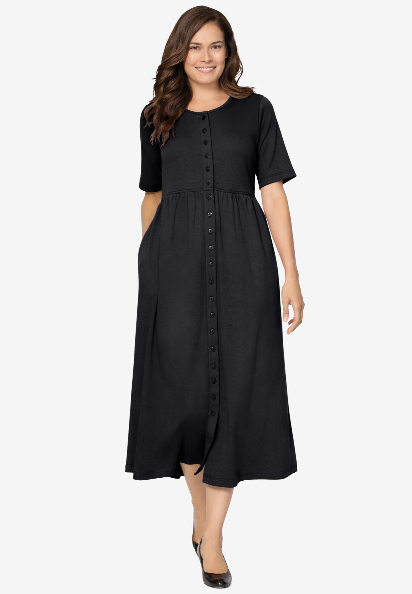 Button-Front Essential Dress