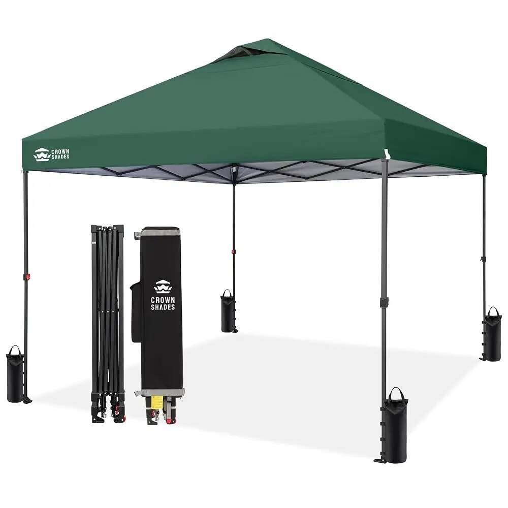10x10 Pop Up Canopy - Patented Center Lock One Push Instant Outdoor Canopy Beach Tent with STO-N-Go Bag 8 Stakes & 4 Sand Bags