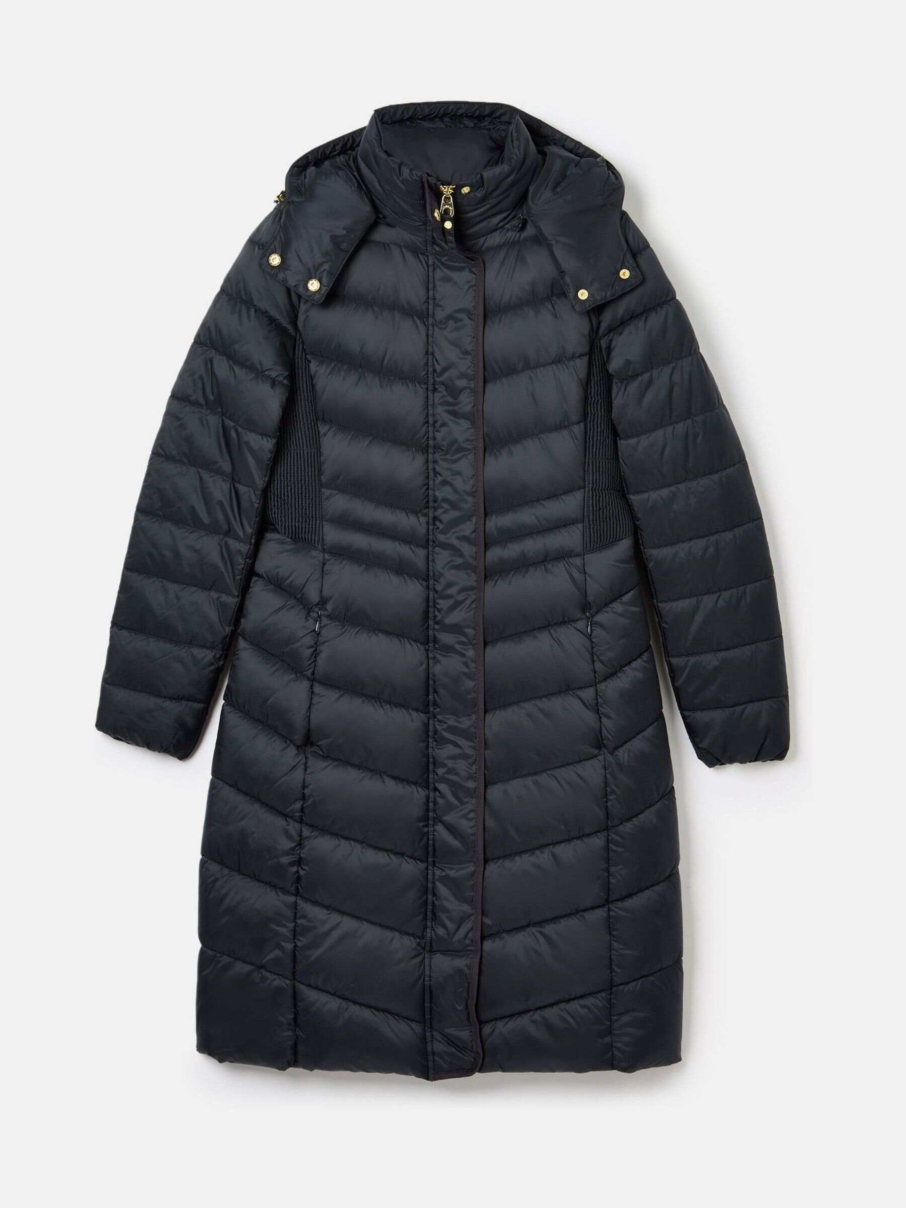 Pembury Navy Blue Showerproof Longline Padded Coat With Hood