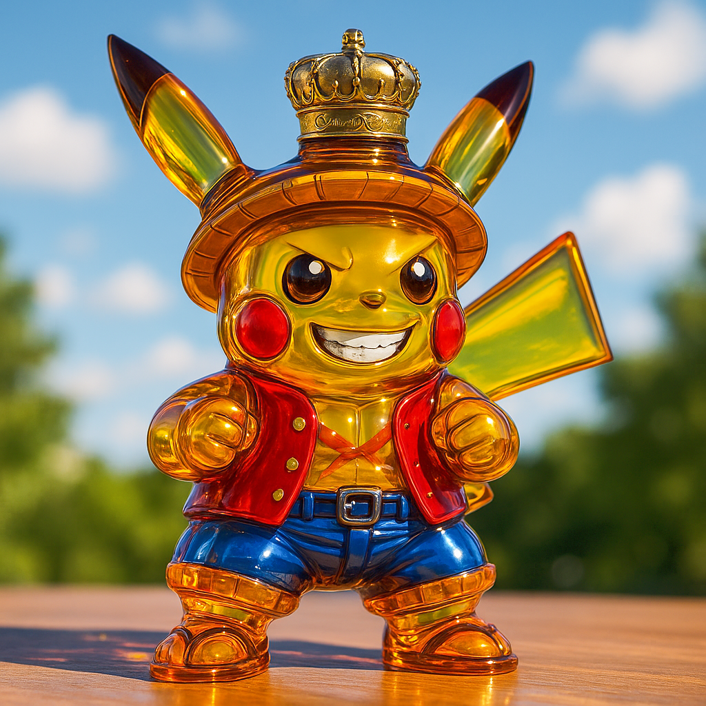 Luffy × Pikachu Whiskey Bottle