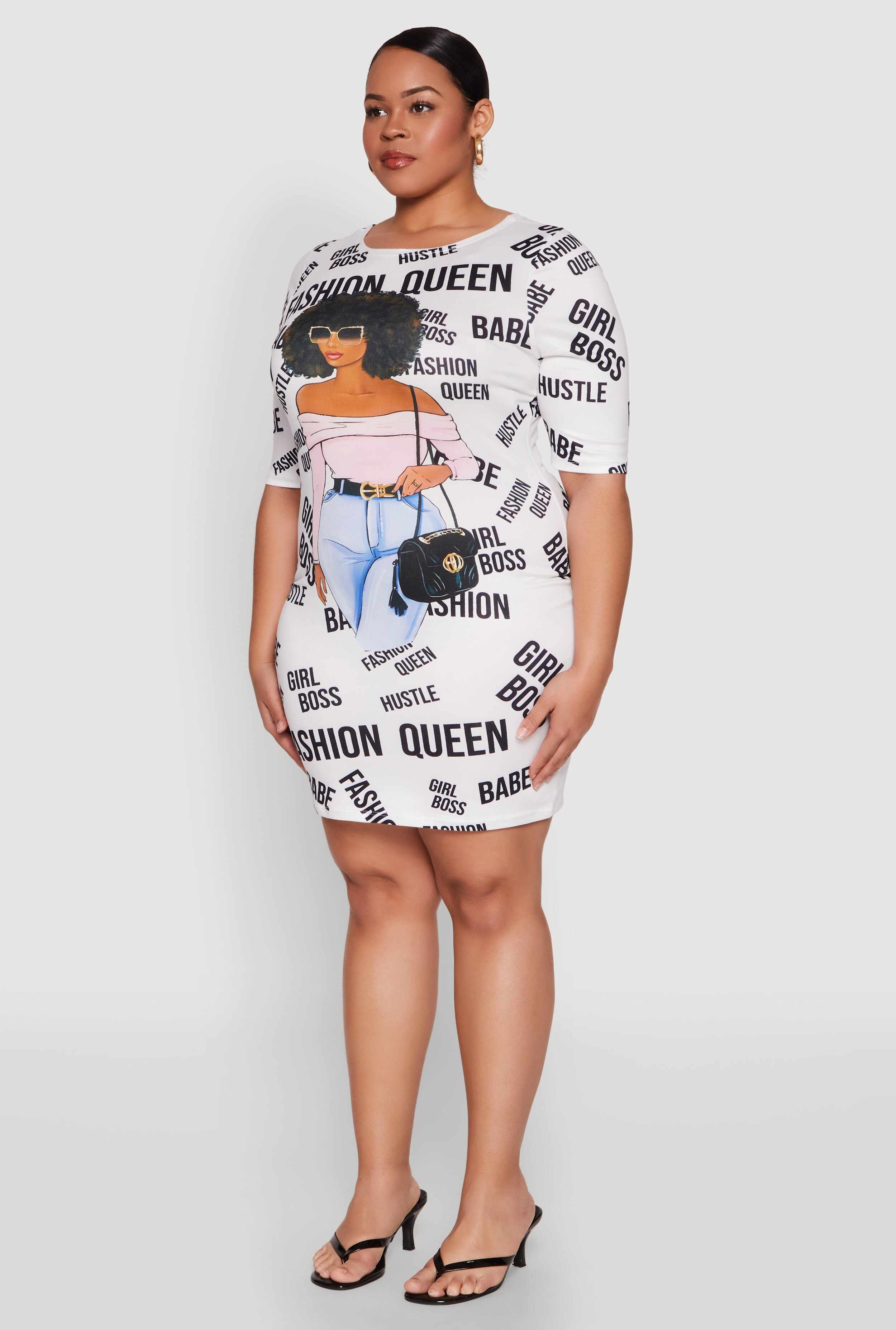 Plus Size Fashion Queen Graphic Dress