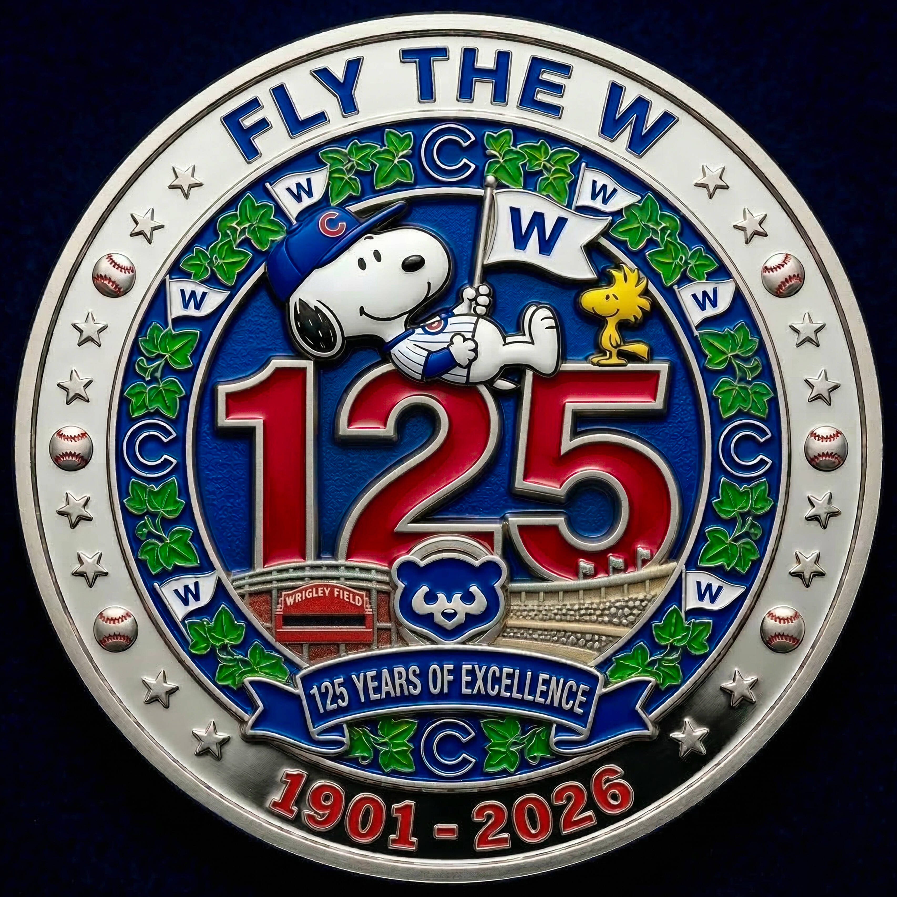Snoopy × Chicago Cubs 125th Anniversary Collector Edition coin