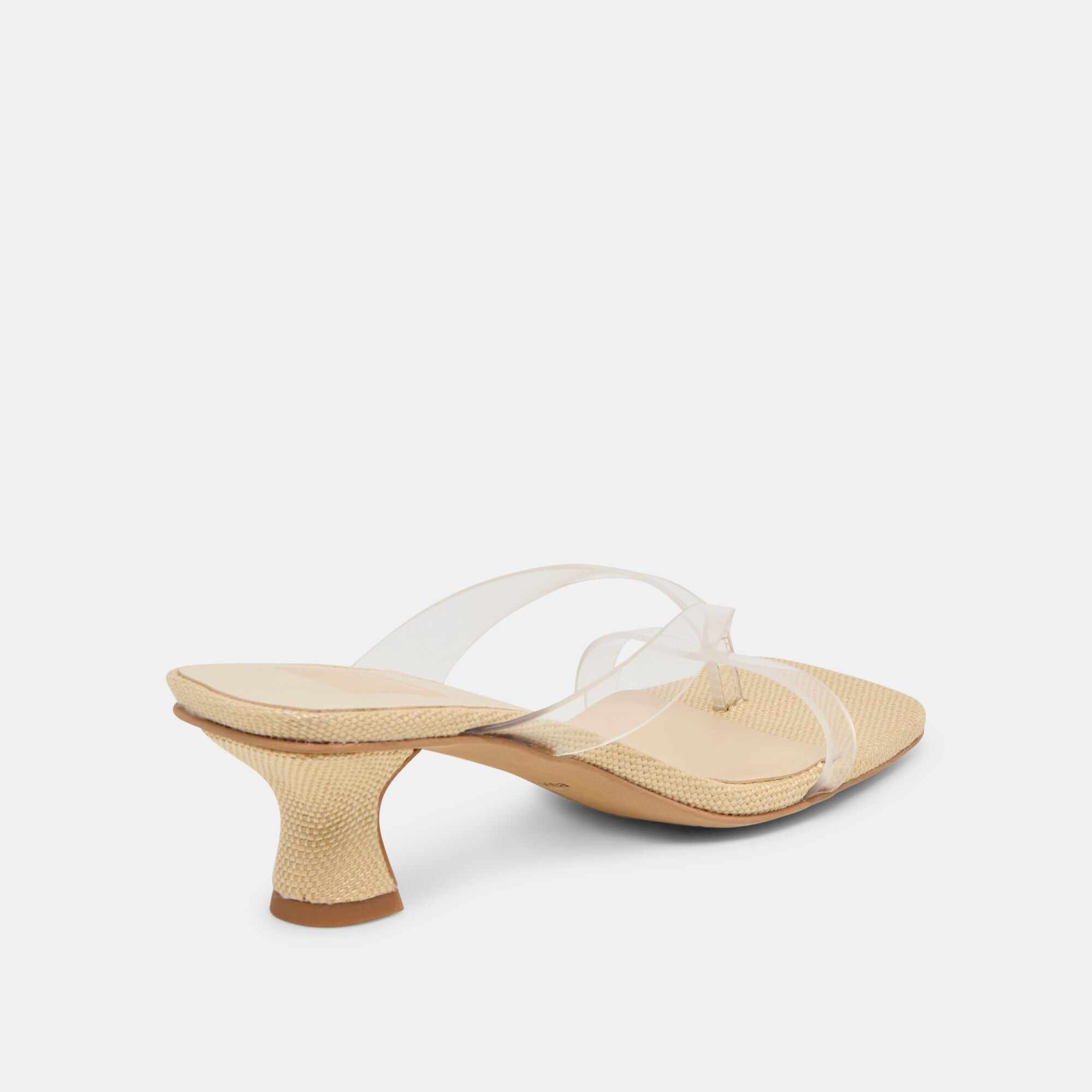 BREVEL VINYL WIDE HEELS CRYSTAL JELLY