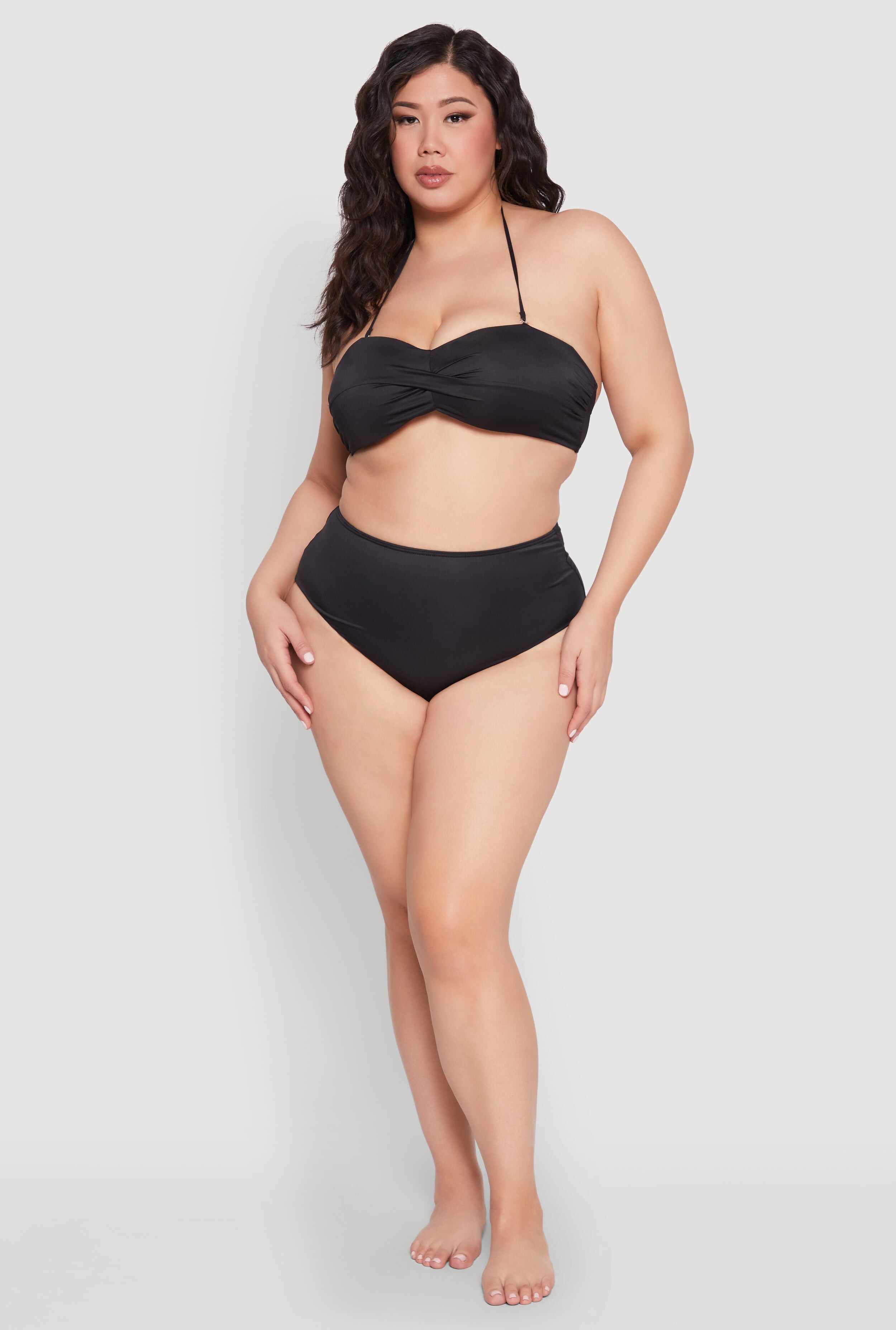 Plus Size High Waist Bikini Bottoms