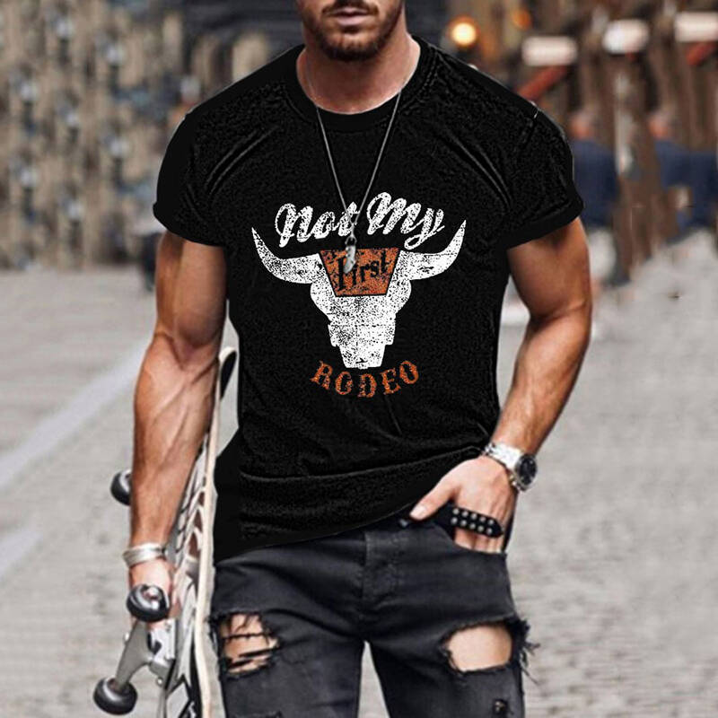 Western Not My Rodeo Print Short Sleeves T-Shirt