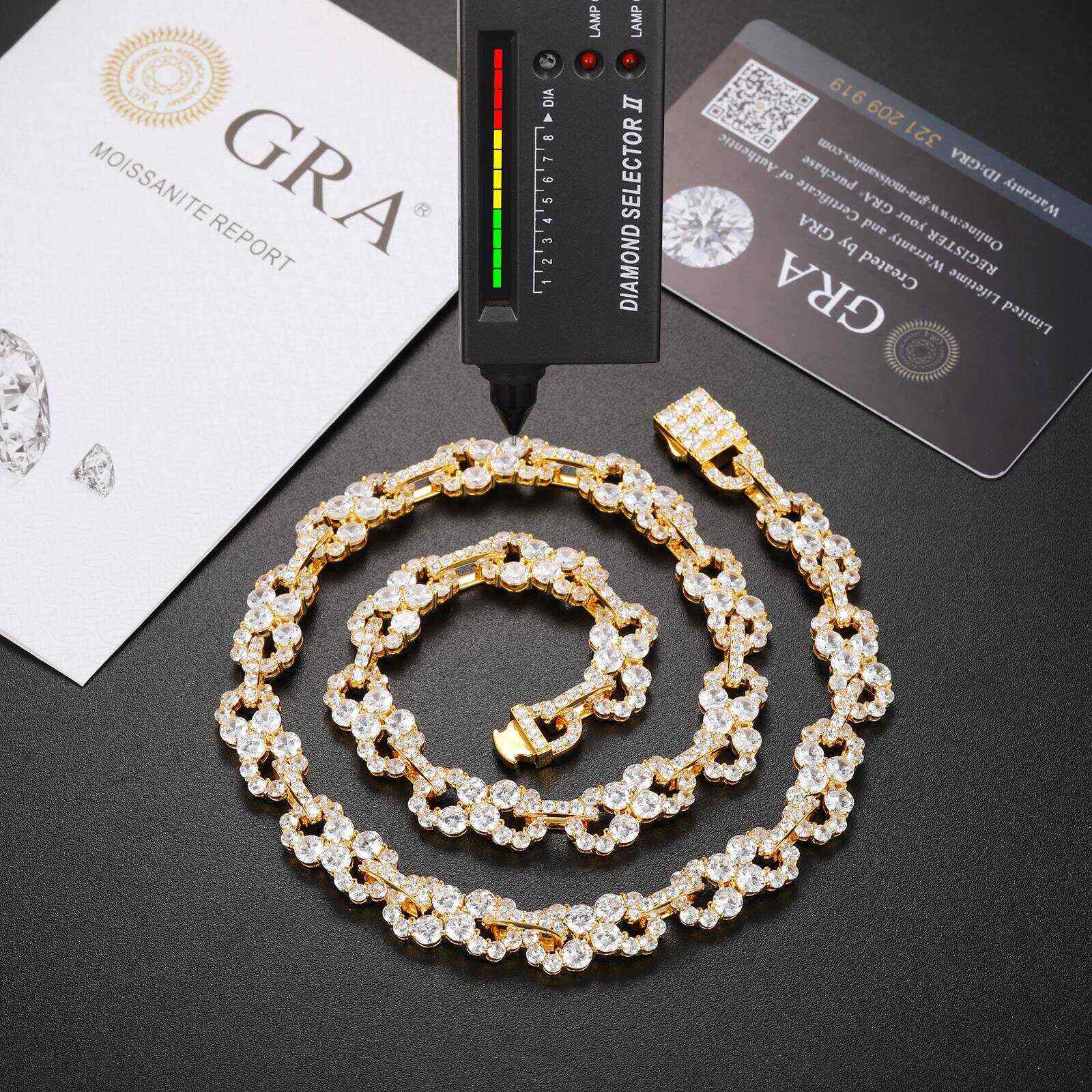 Test10mm S925 1 Row Moissanite Infinity Cuban Link Chain