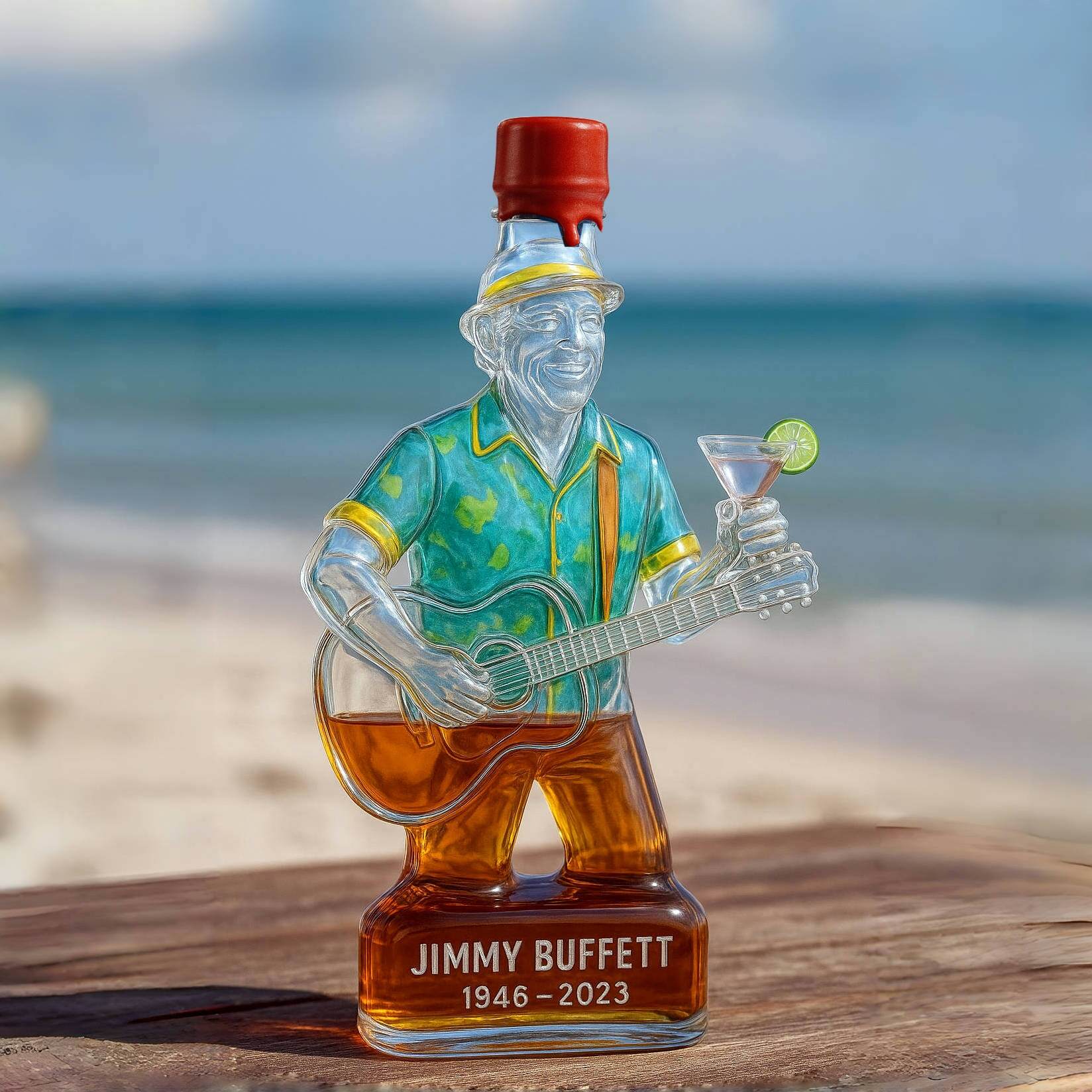 Jimmy Buffett 1946–2023 Memorial Whiskey Bottle