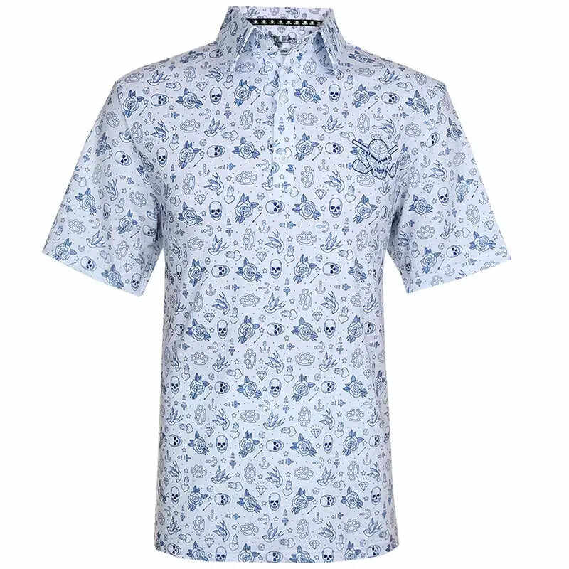 Tattoo Flash Cool-Stretch Men's Golf Shirt (White)