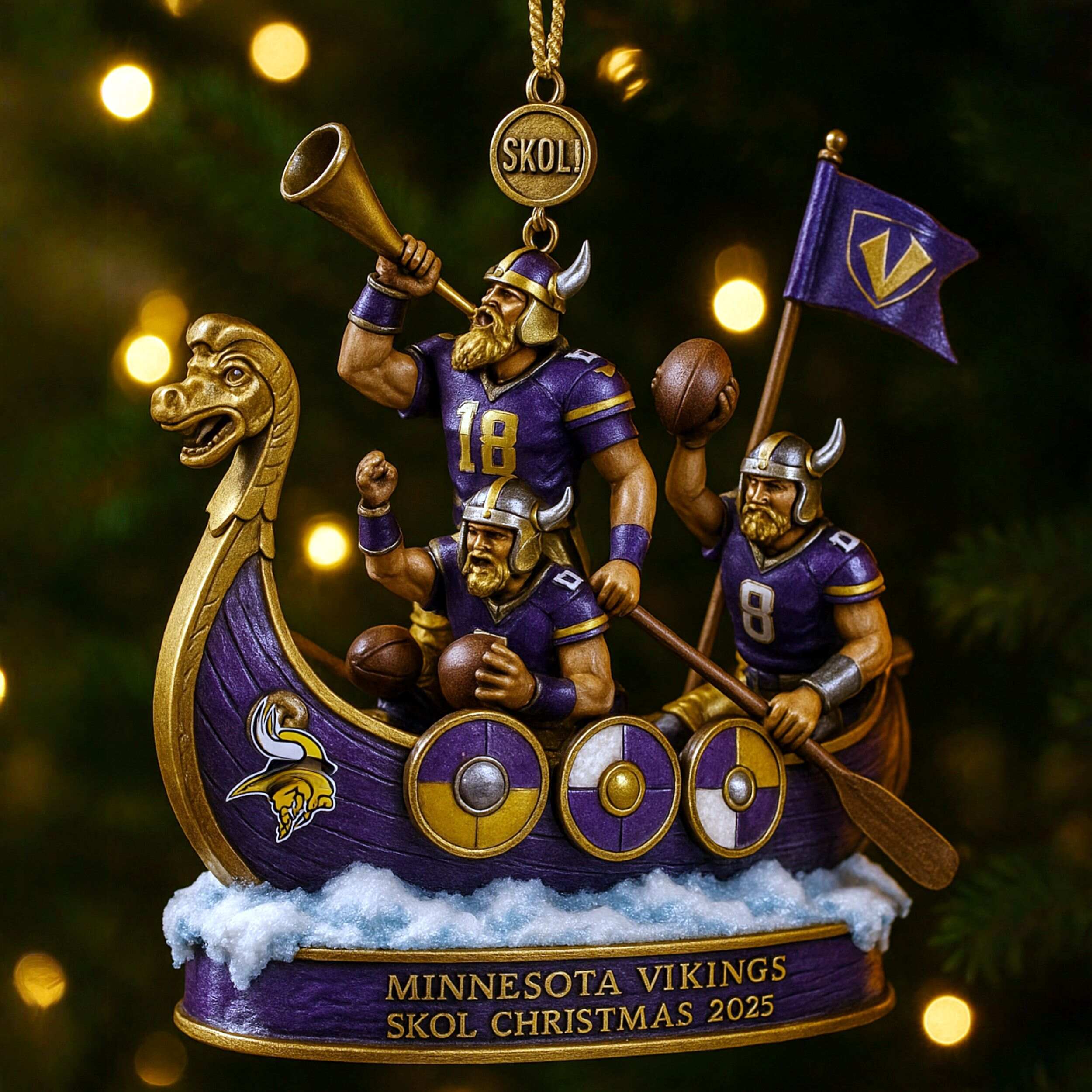 MIN Vikings Christmas Ornament
