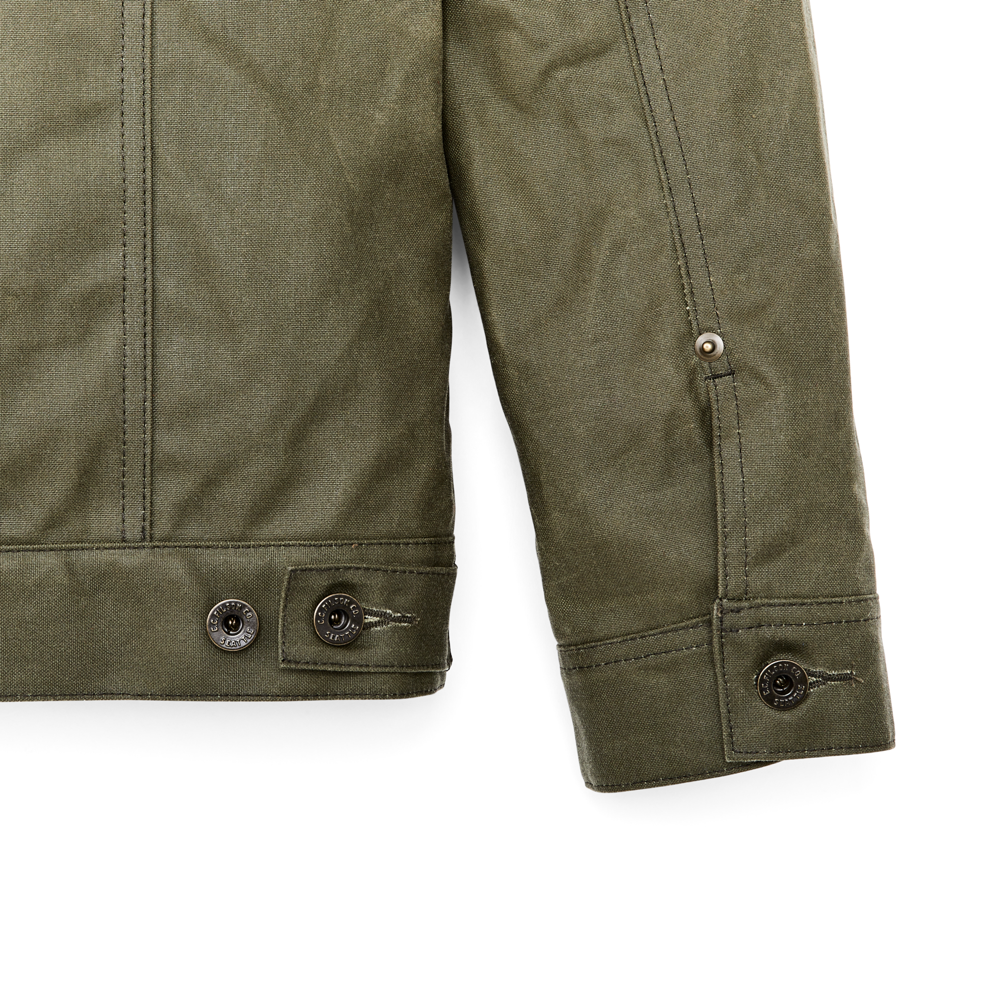Tin Cloth Short Lined Cruiser Jacket - Military Green