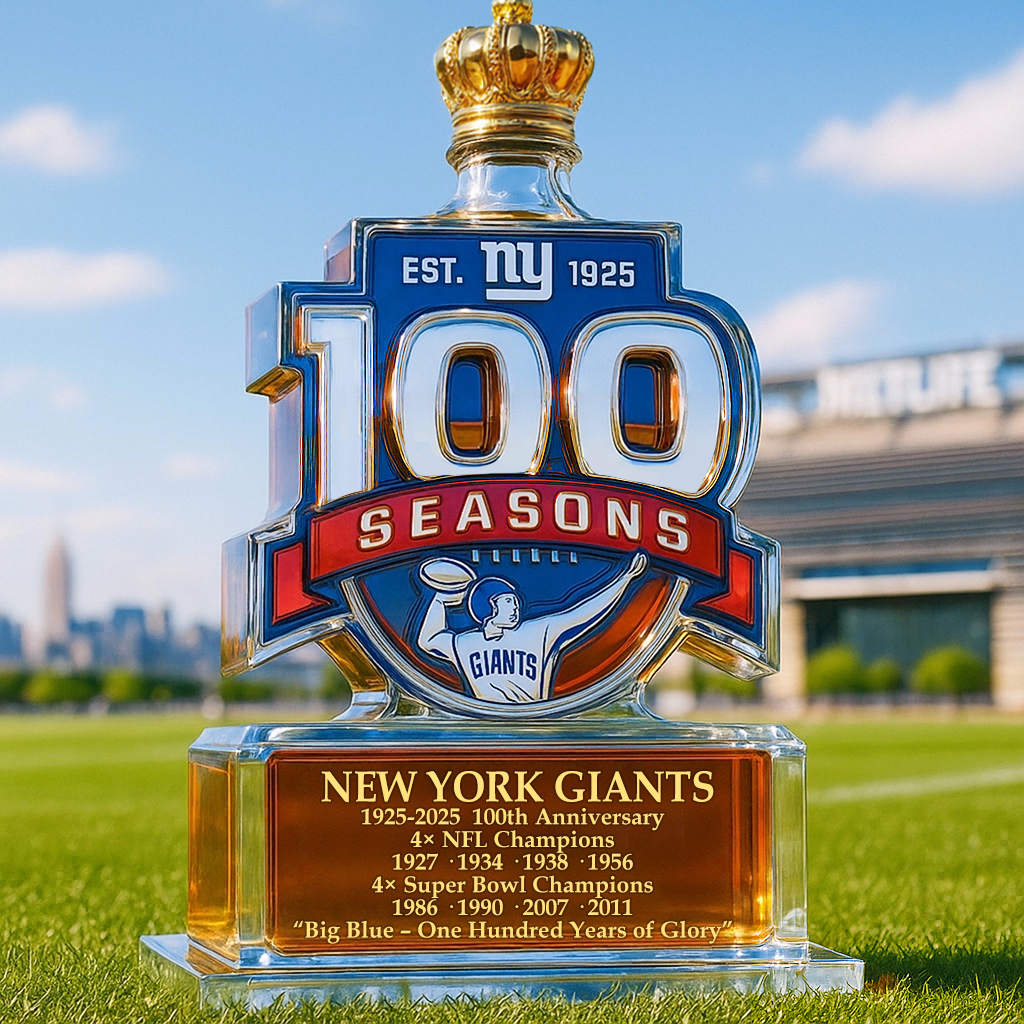 New York Giants 100th Anniversary Whiskey Bottle