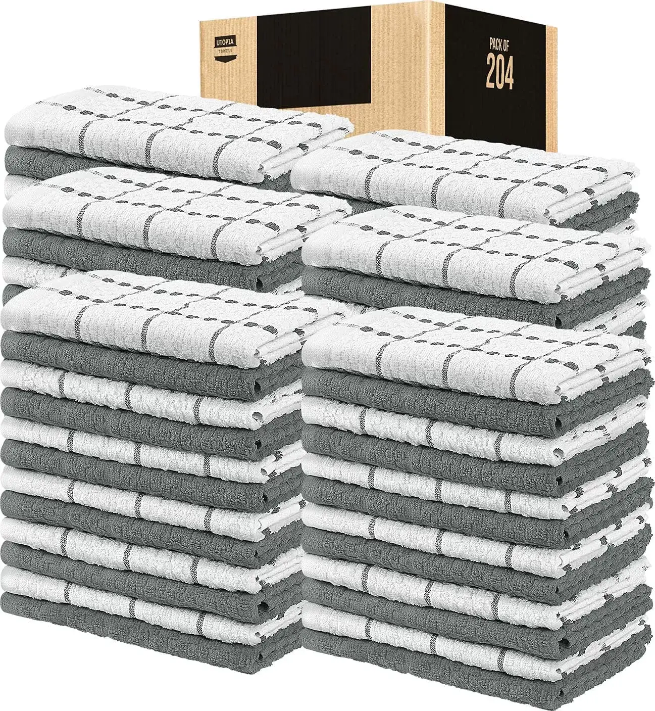 Kitchen Towels 12 Pack, 15 x 25 Inches, 100% Ring Spun Cotton Super Soft and Absorbent Linen Dish Towels, Tea Towels and Bar Towels Set (Black)