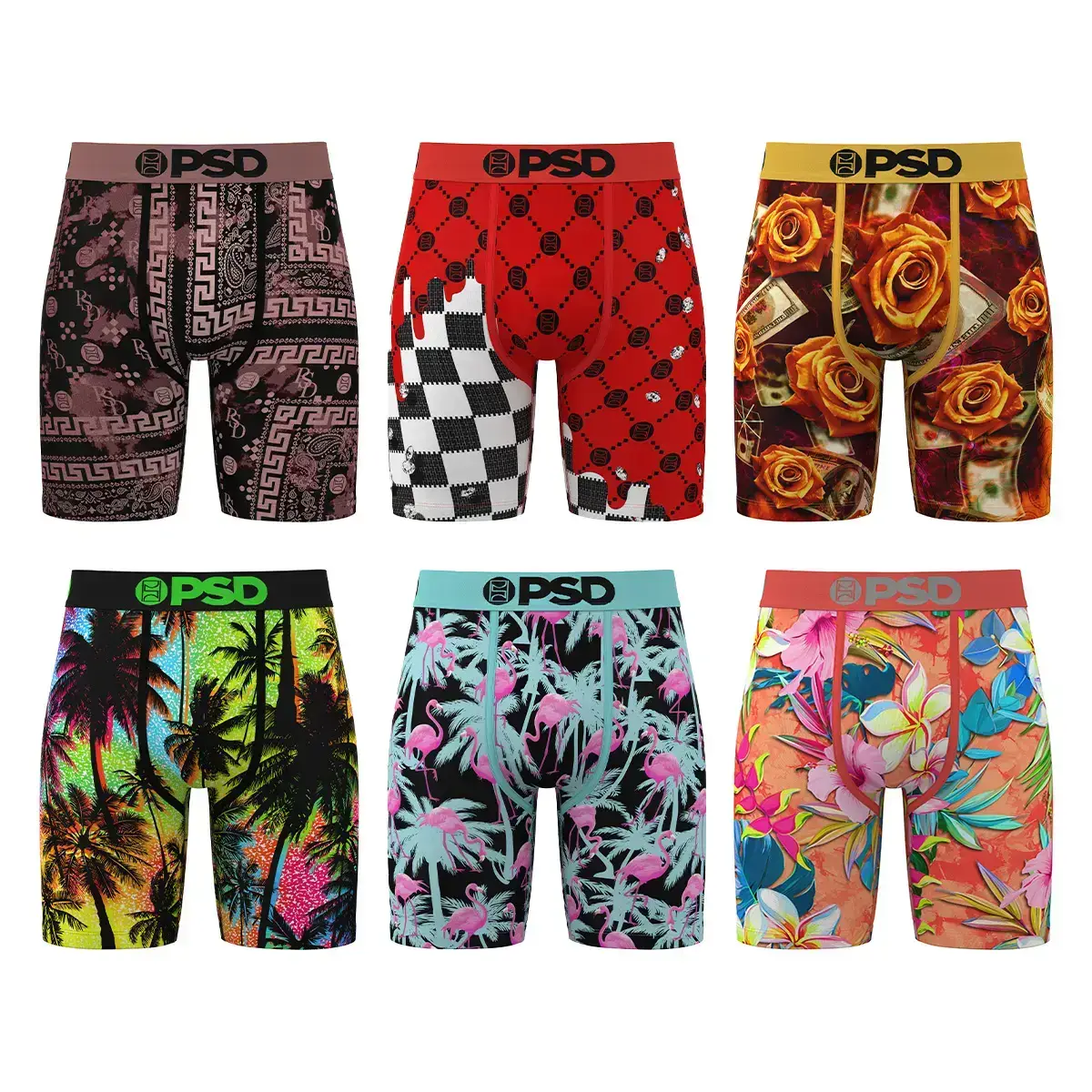 Mens Mystery Boxer Brief 10-Pack Bundle - Standard Length 7 Inch Inseam, Soft, Stretchy, and Breathable Poly Blend Fabric