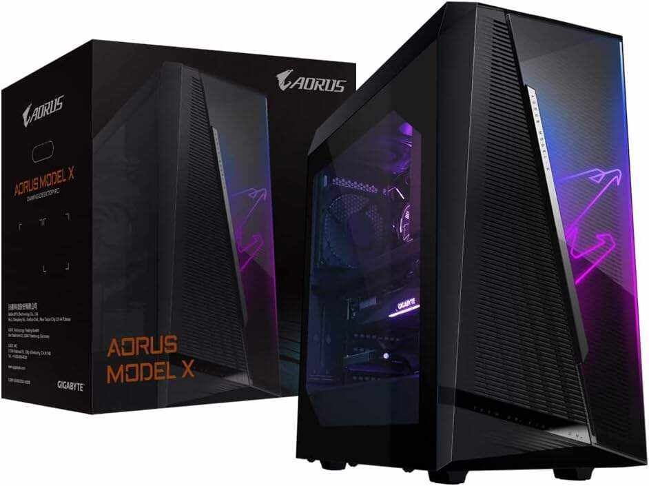 Gigabyte AORUS Model X Gaming PC Computer Desktop (Intel i9-12900K, NVIDIA GeForce RTX 3080 GDDR6X 10GB, 16GB DDR5 RAM, 2TB M.2 SSD) - AMXI9N8A-2171