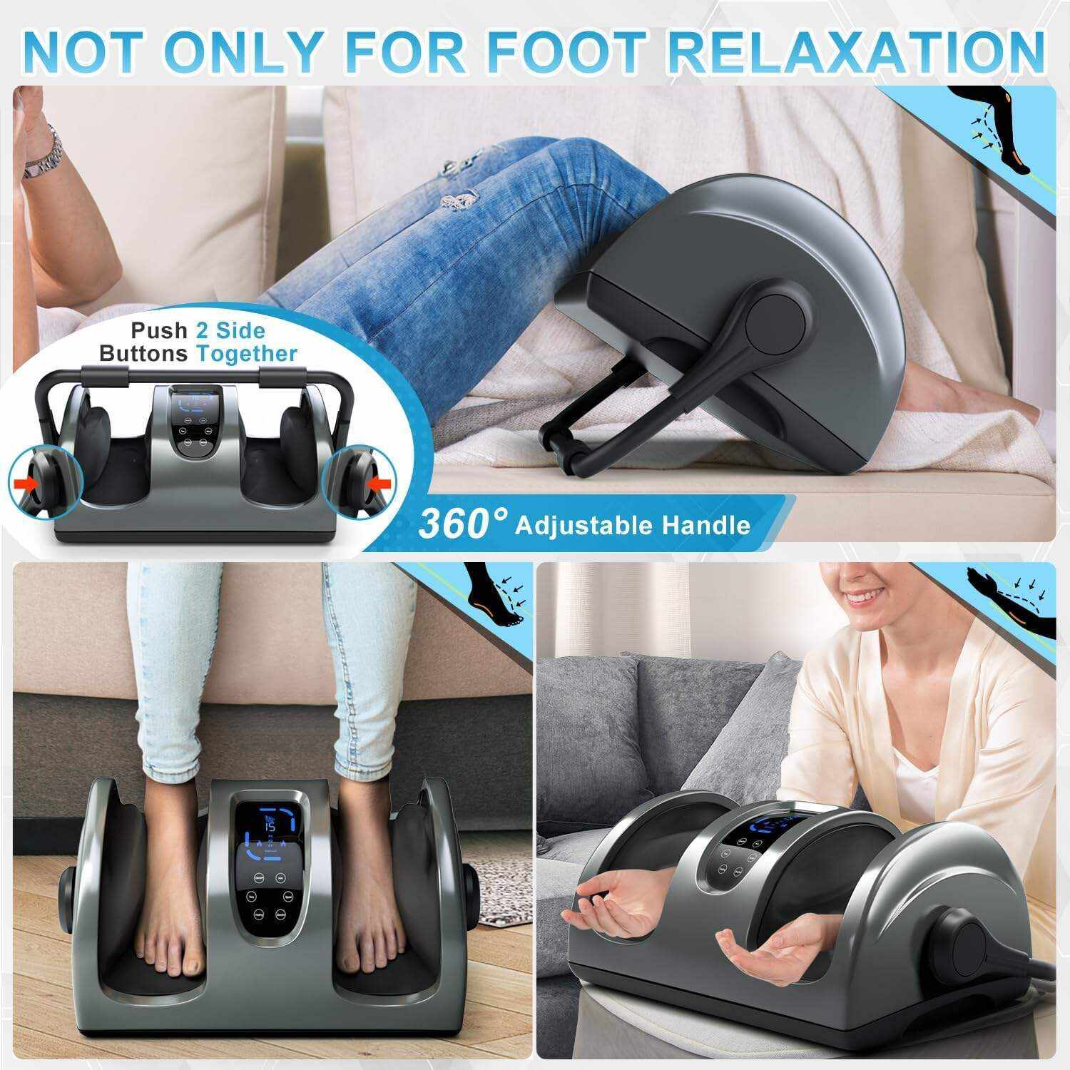 TiSSCARE Shiatsu Massage Foot Massager Machine - Improves Blood Flow Circulation, Deep Kneading & Tissue with Heat/Remote, Neuropathy, Plantar Fasciitis, Diabetics, Pain Relief