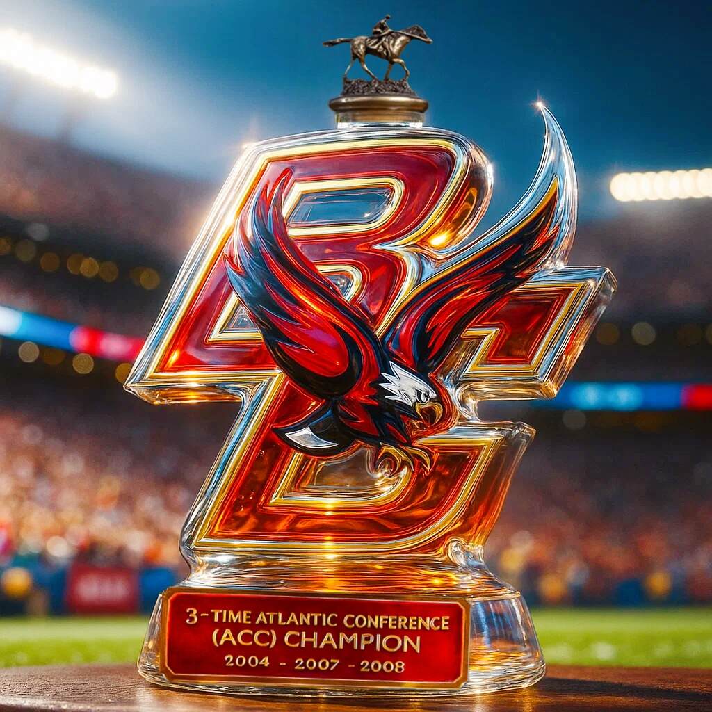 Boston College Eagles 3-time Atlantic Coast Conference (ACC) champion whiskey bottle