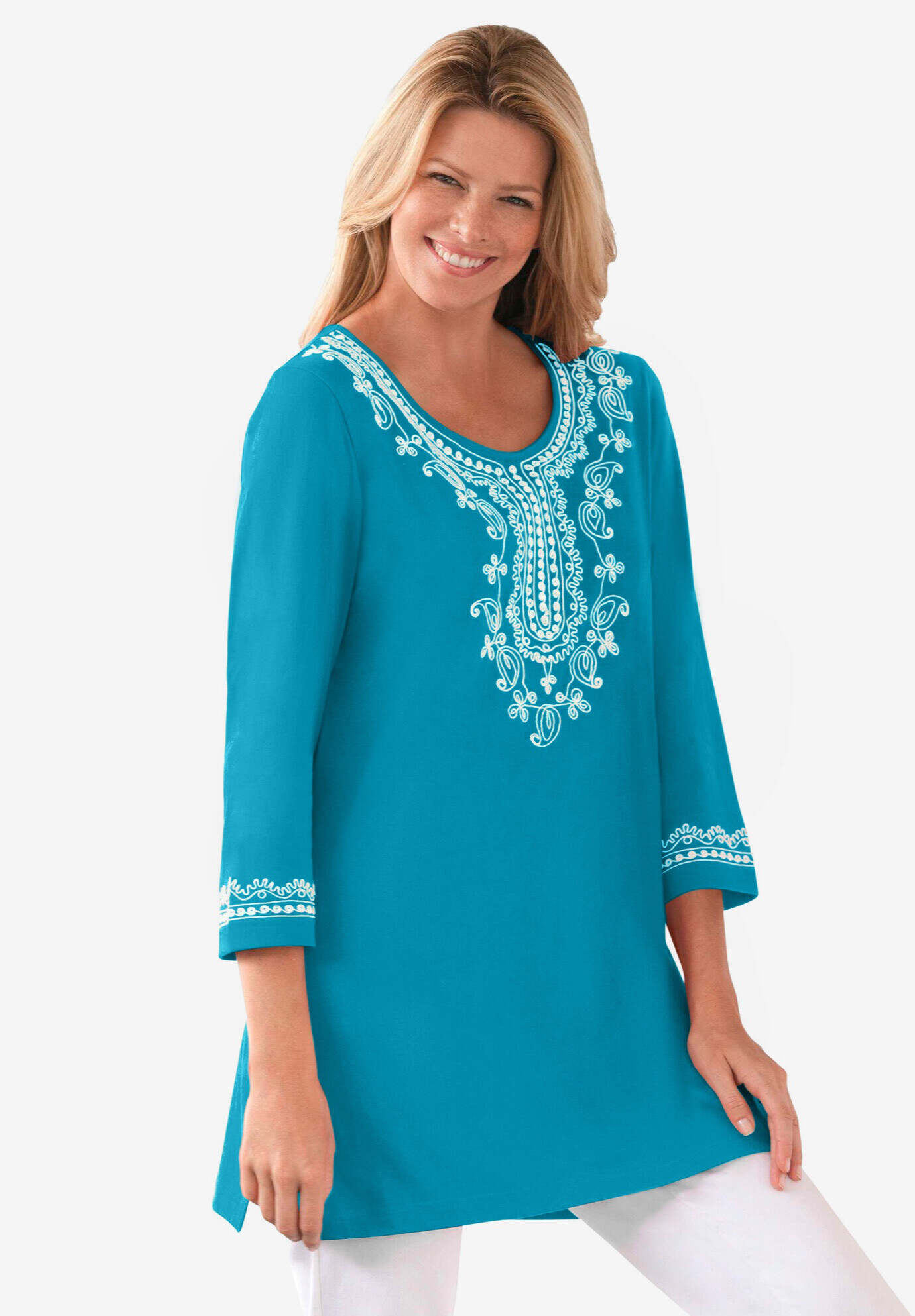 Embroidered Knit Tunic