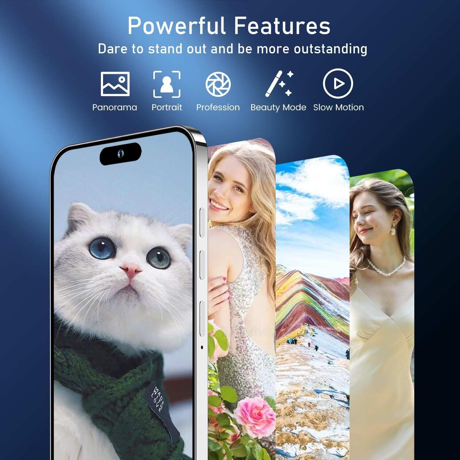 A15 Pro Max Smartphone, 6+256GB Unlocked Phone, Android 13.0, 48+108MP Zoom Camera, Long Battery Life 6800mAh, Dual SIM, 6.7“ HD Screen,5G Phone