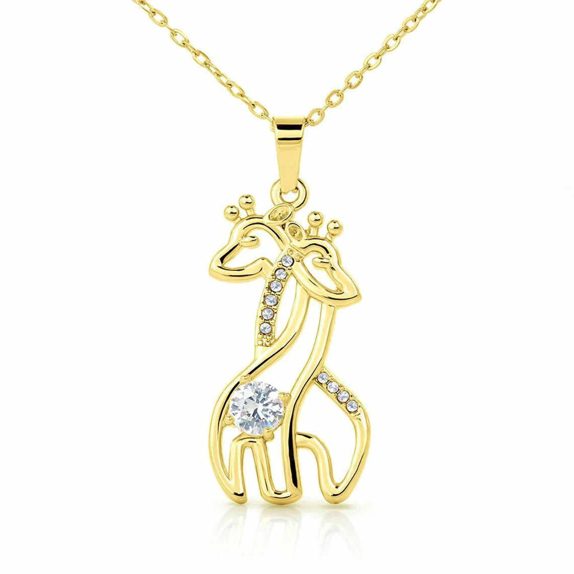 To My Sister -We will Always be Connected by Heart Giraffe Necklace