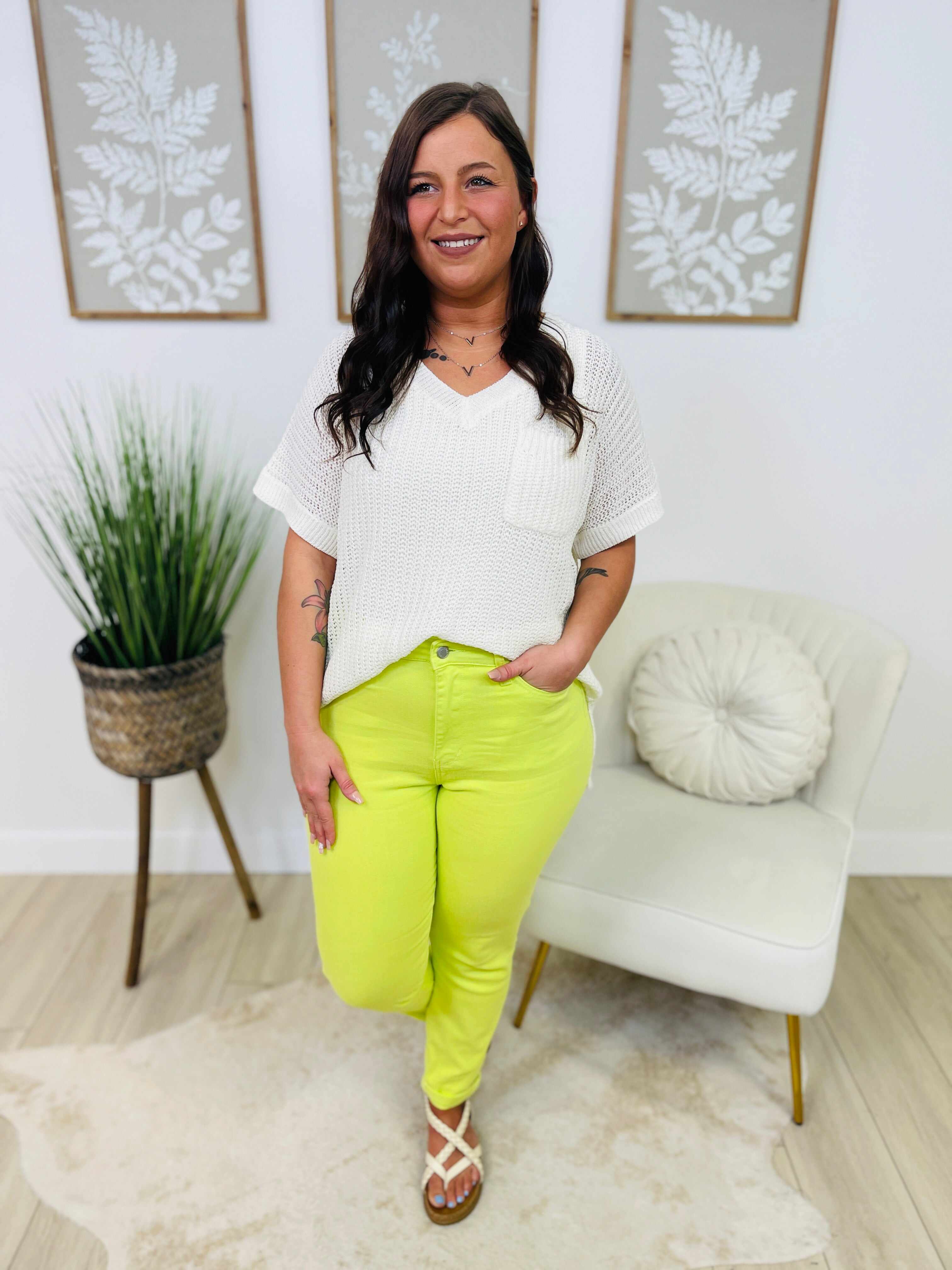 PLUS/REG Put A Lime In The Coconut Cuffed Slim Fit Jeans