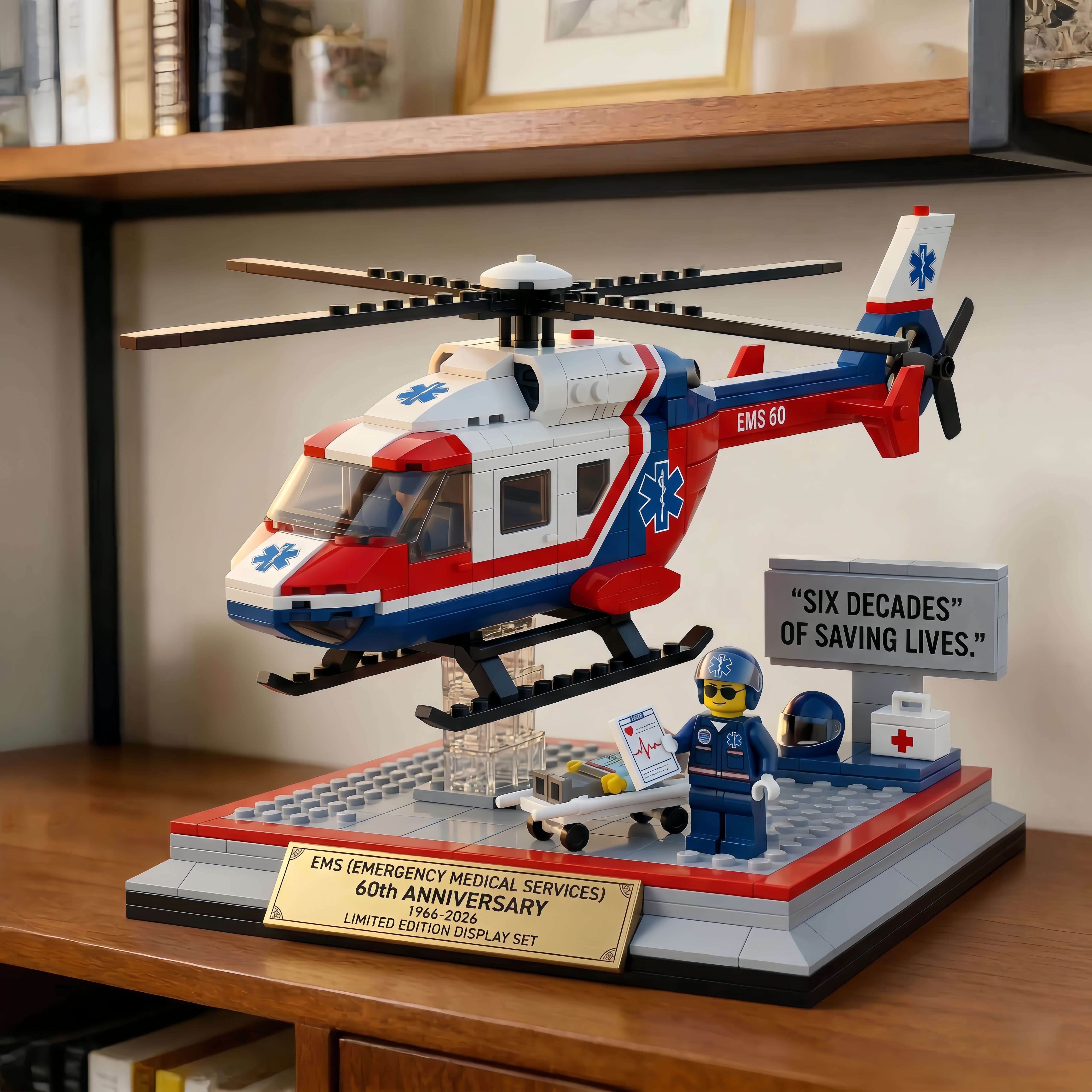 EMS 60th Anniversary Rescue Helicopter Brick Edition